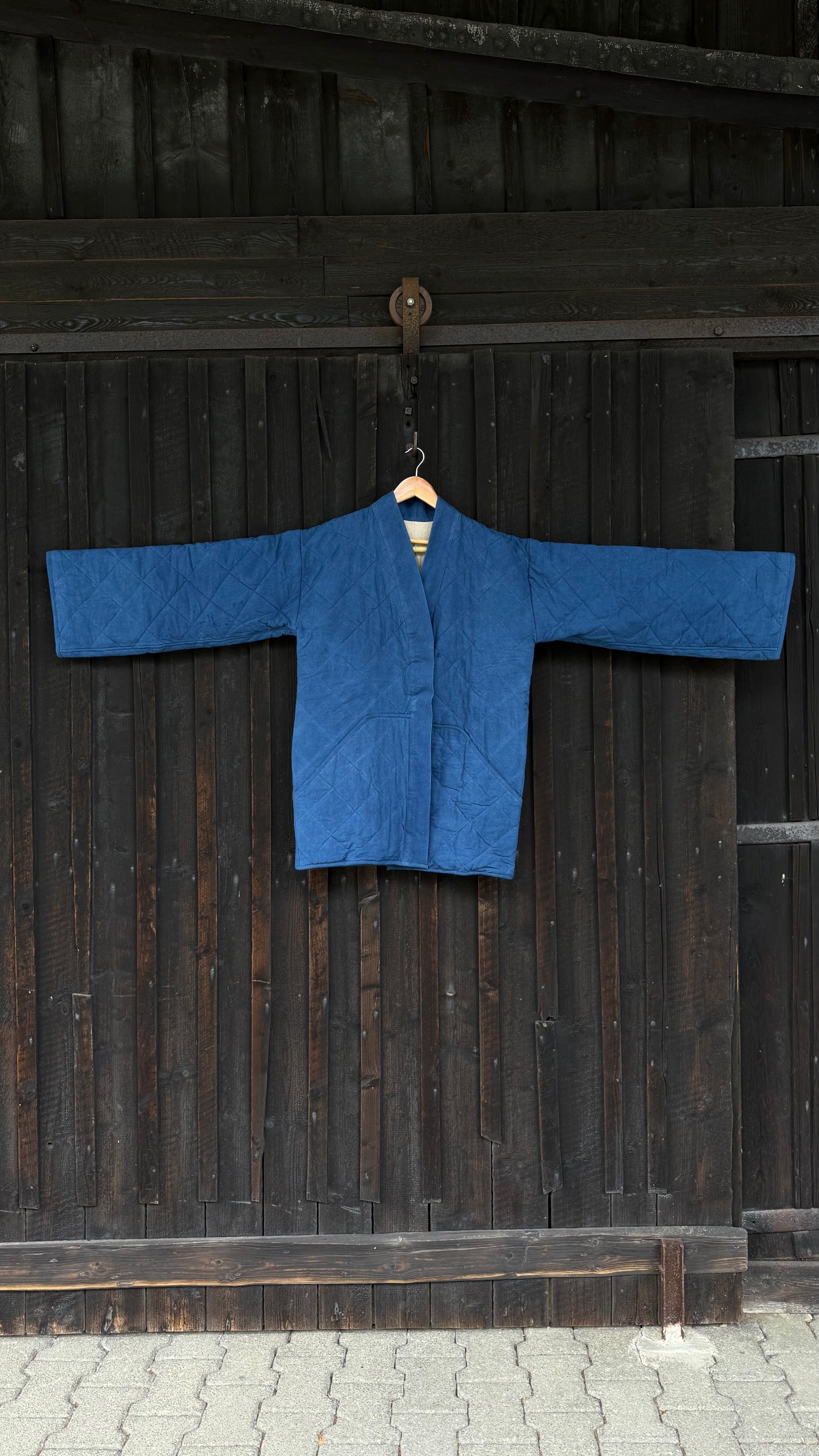 Botanically-Dyed Handmade Cotton Quilted Jacket | Indigo