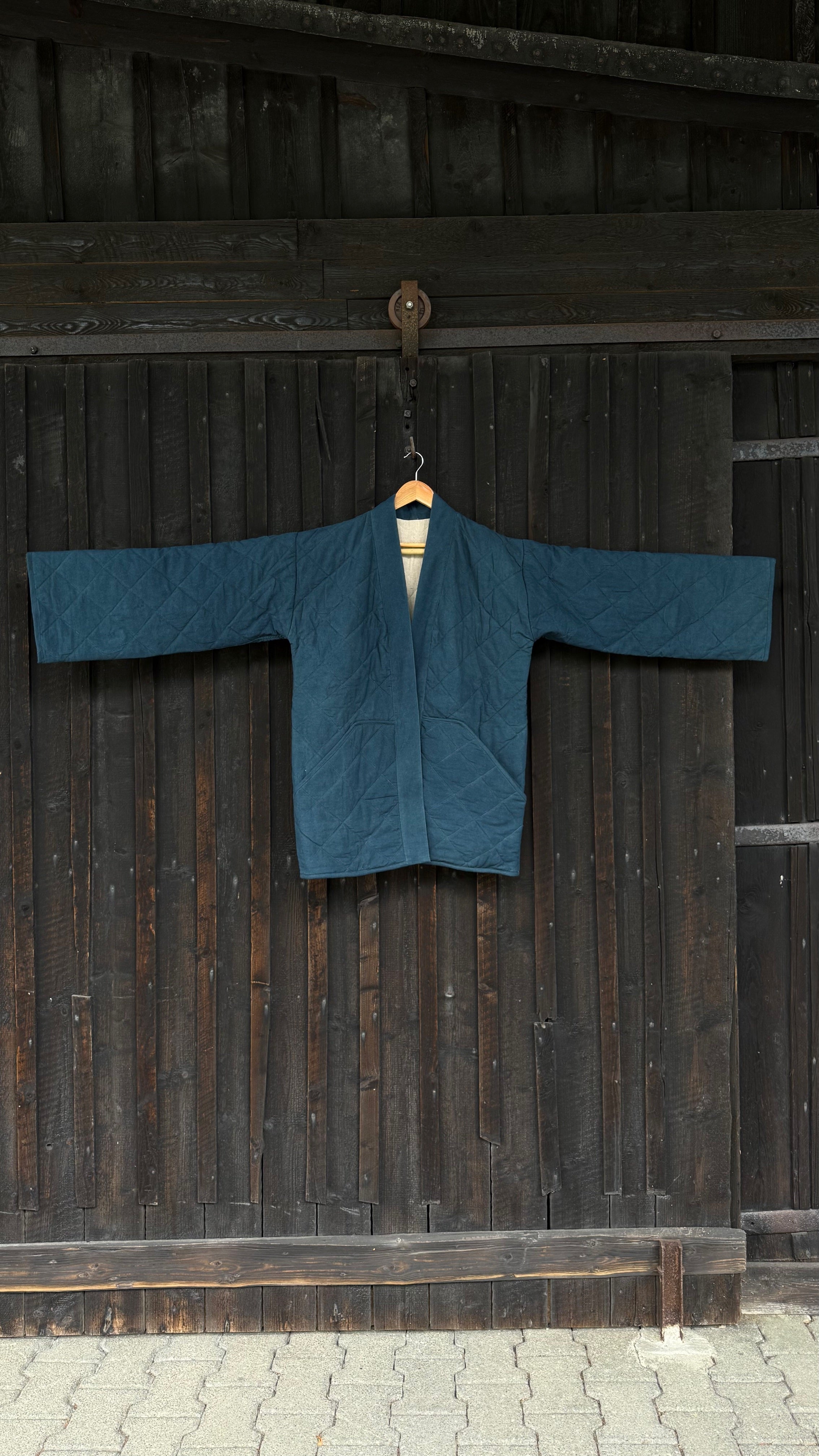 Botanically-Dyed Handmade Cotton Quilted Jacket | Double-Dye Indigo