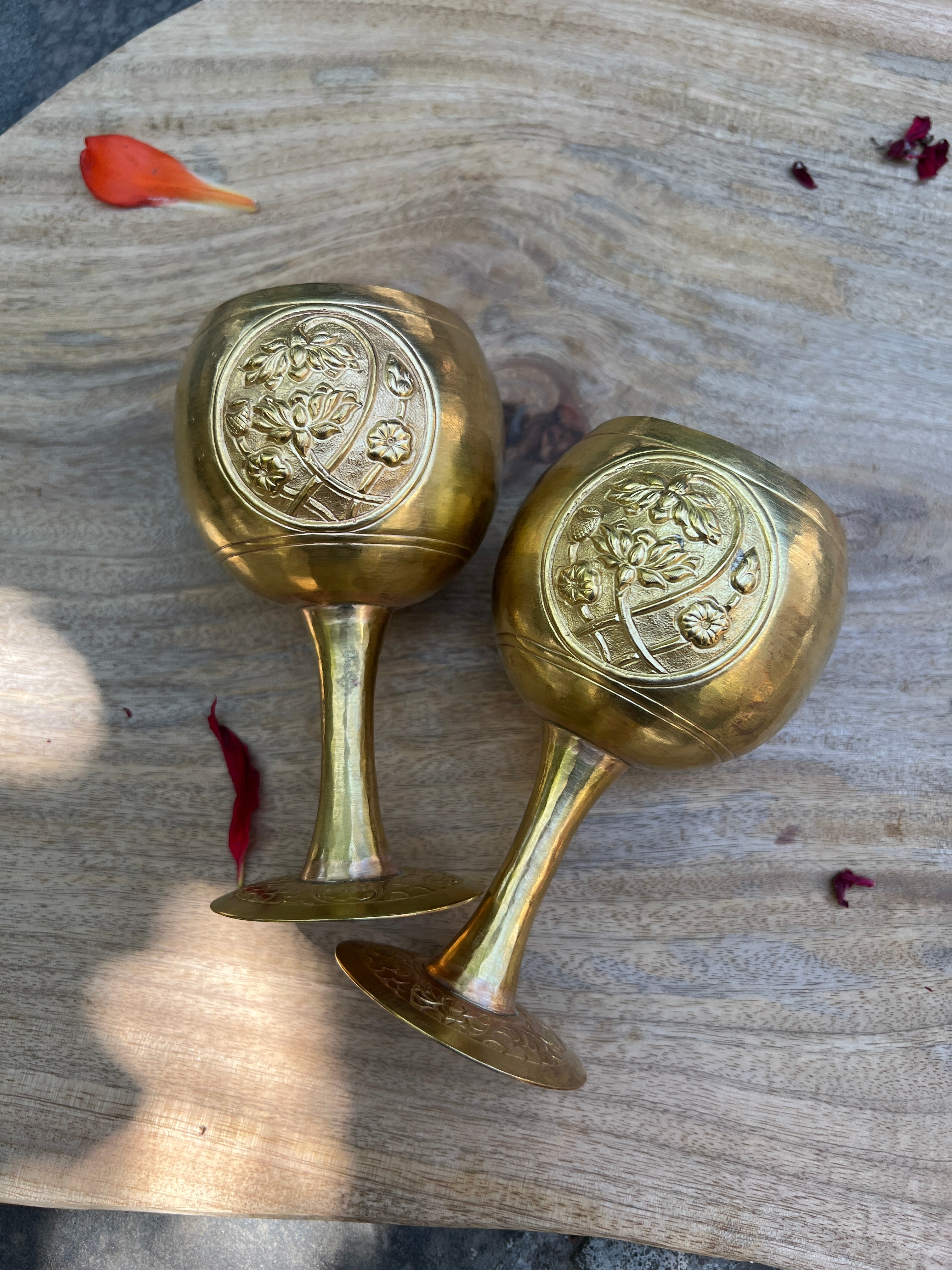 Brass Wine Glass Set | Stemmed