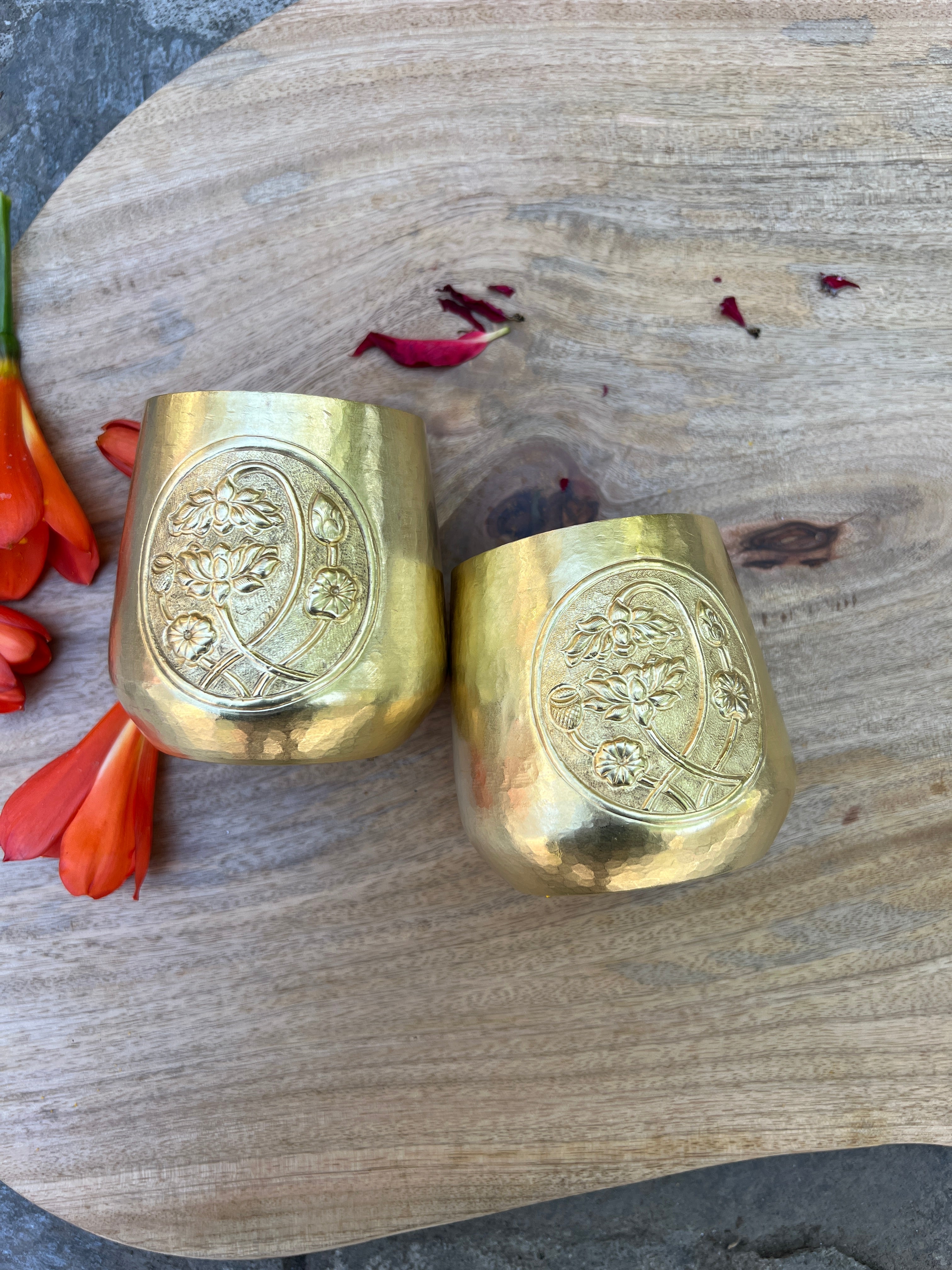 Brass Wine Glass Set | Stemless