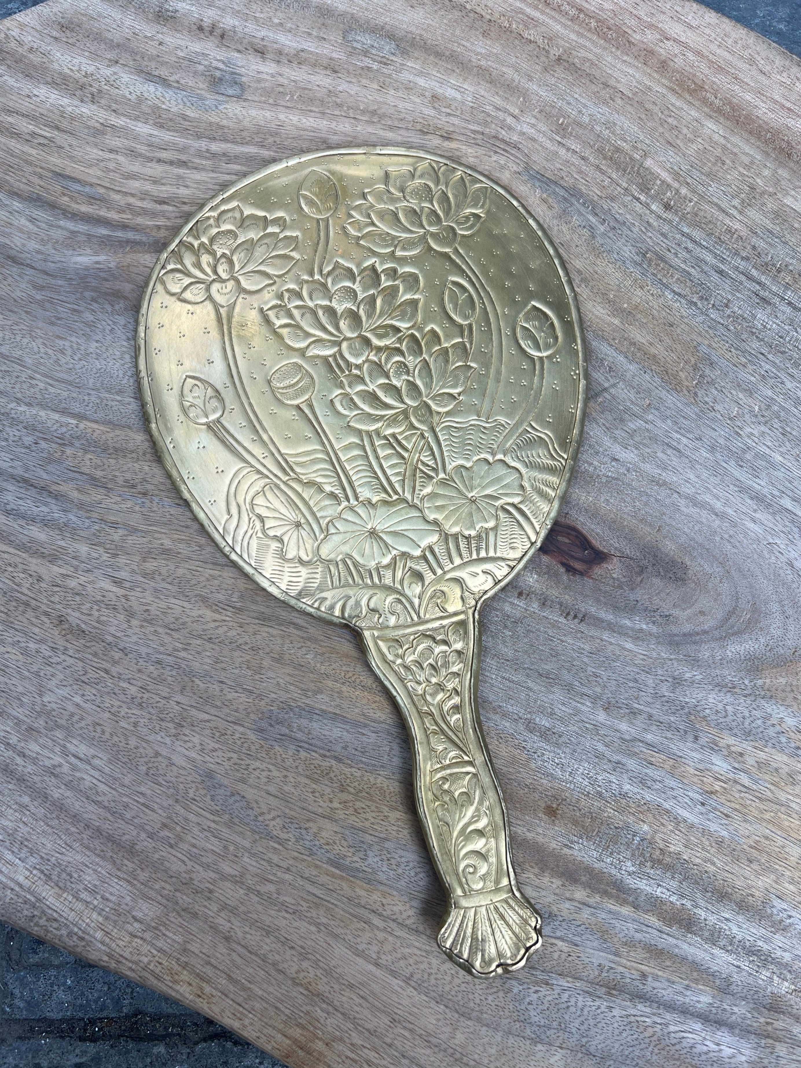 Brass Vintage Hand Mirror