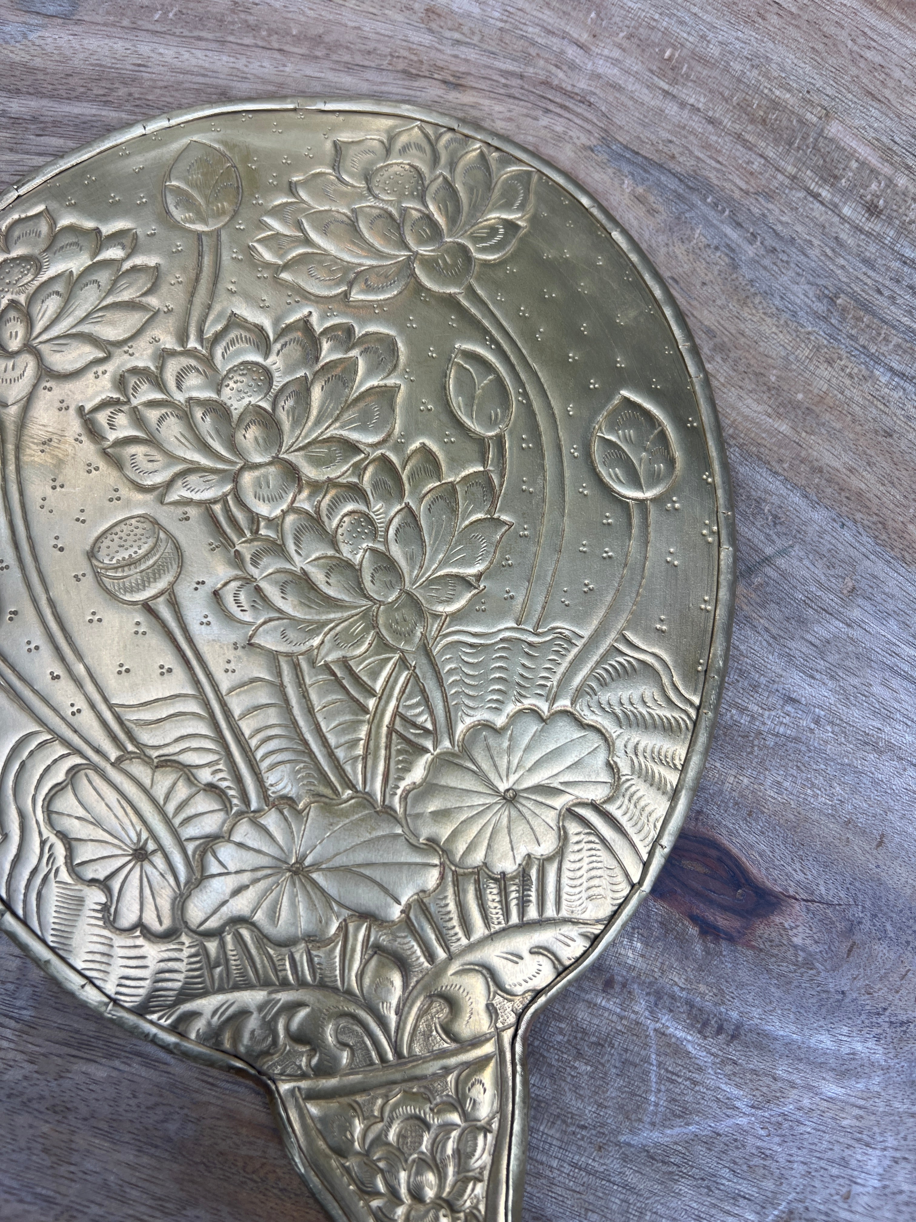 Brass Vintage Hand Mirror