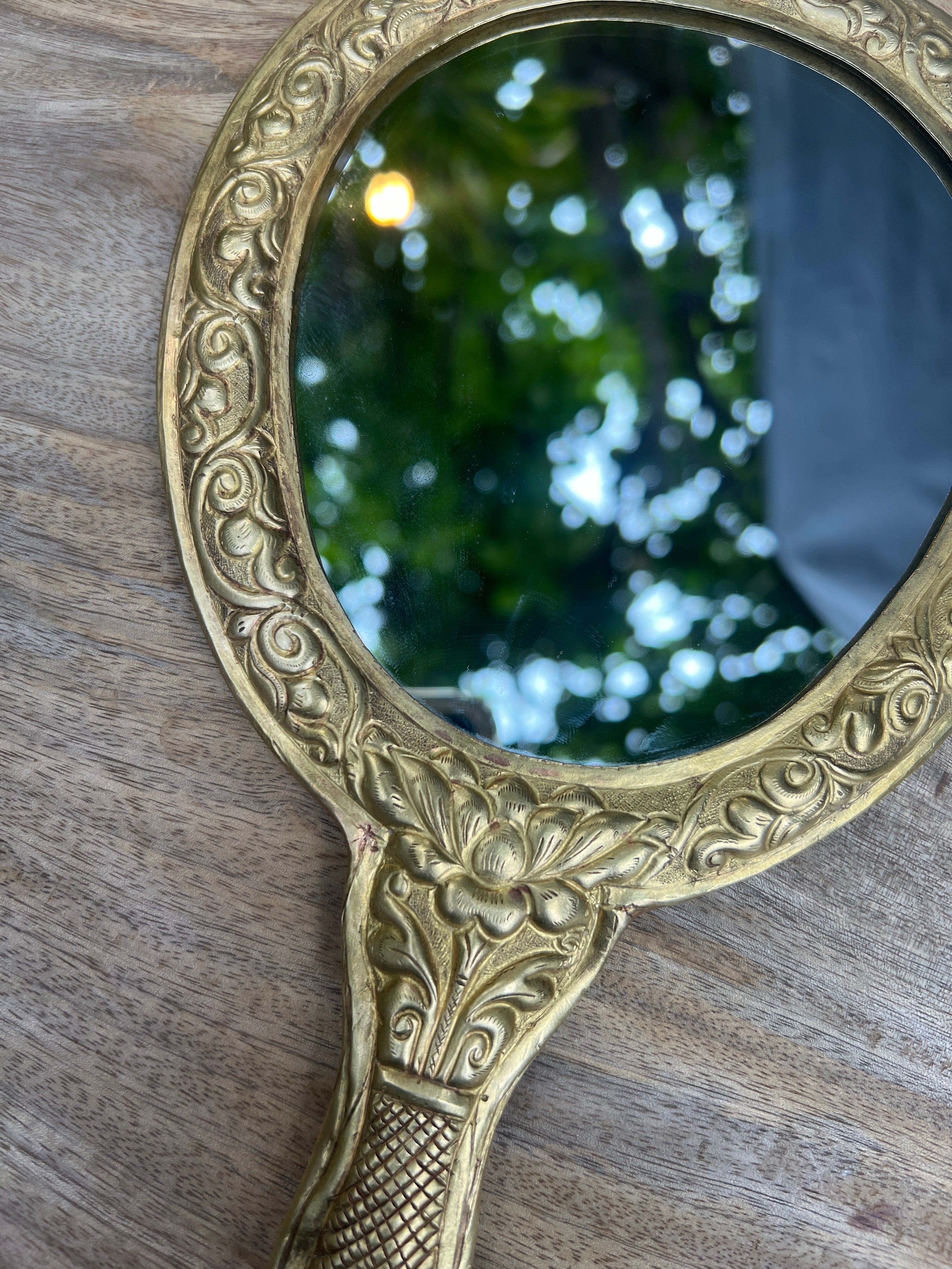 Brass Vintage Hand Mirror