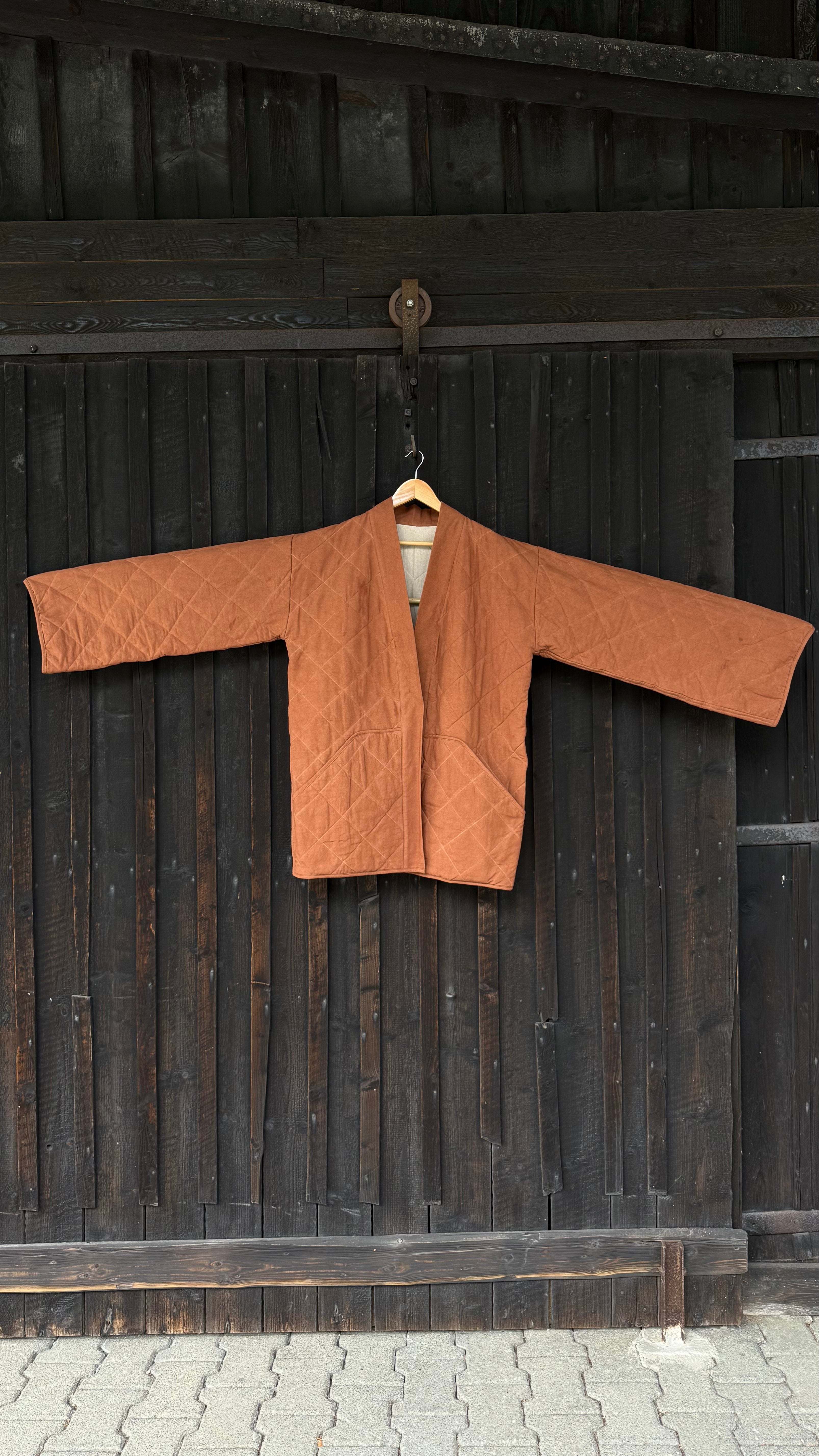 Botanically-Dyed Handmade Cotton Quilted Jacket | Catechu