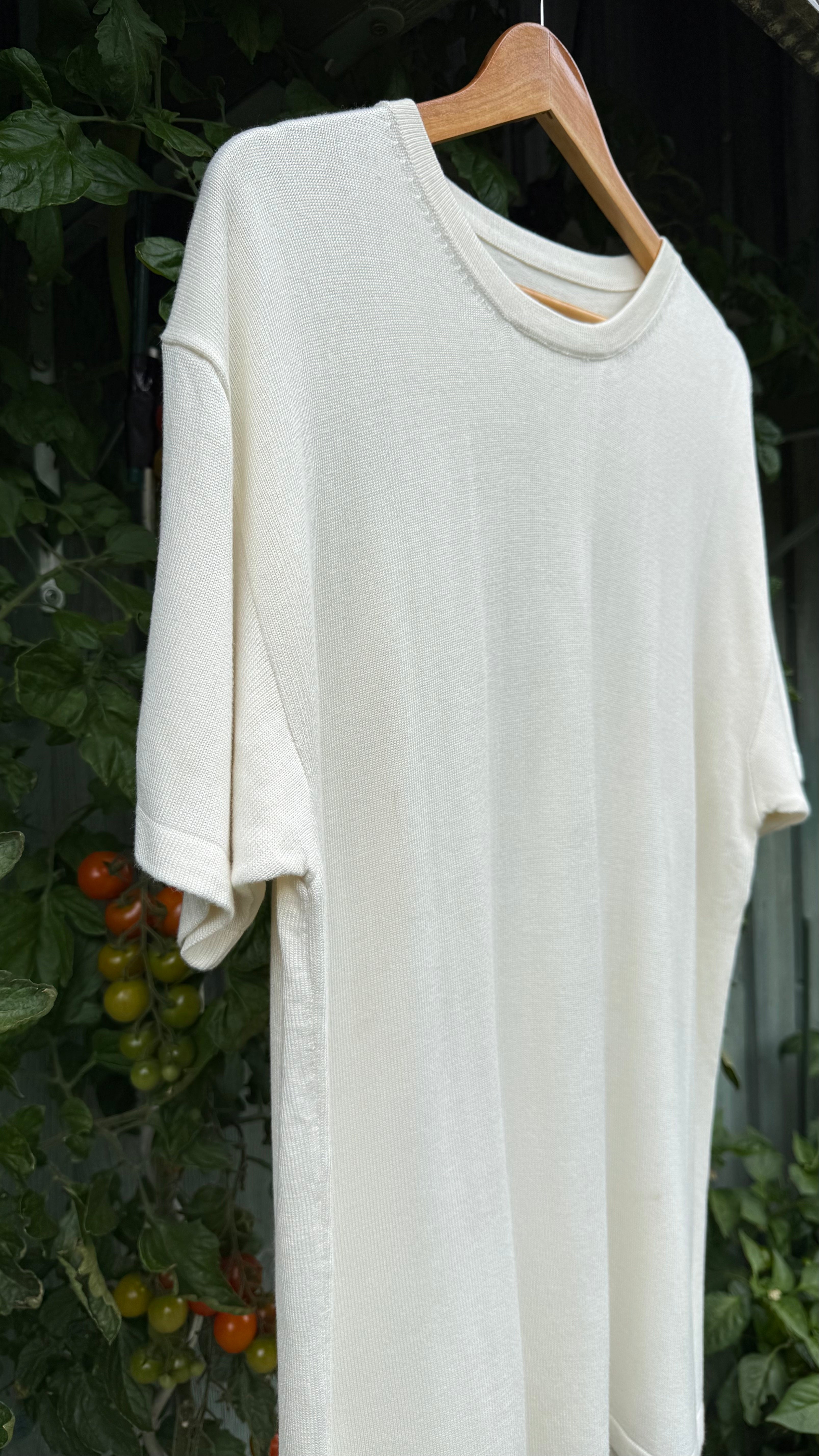 Handknit Bamboo Crewneck Short-sleeve T-shirt | Undyed