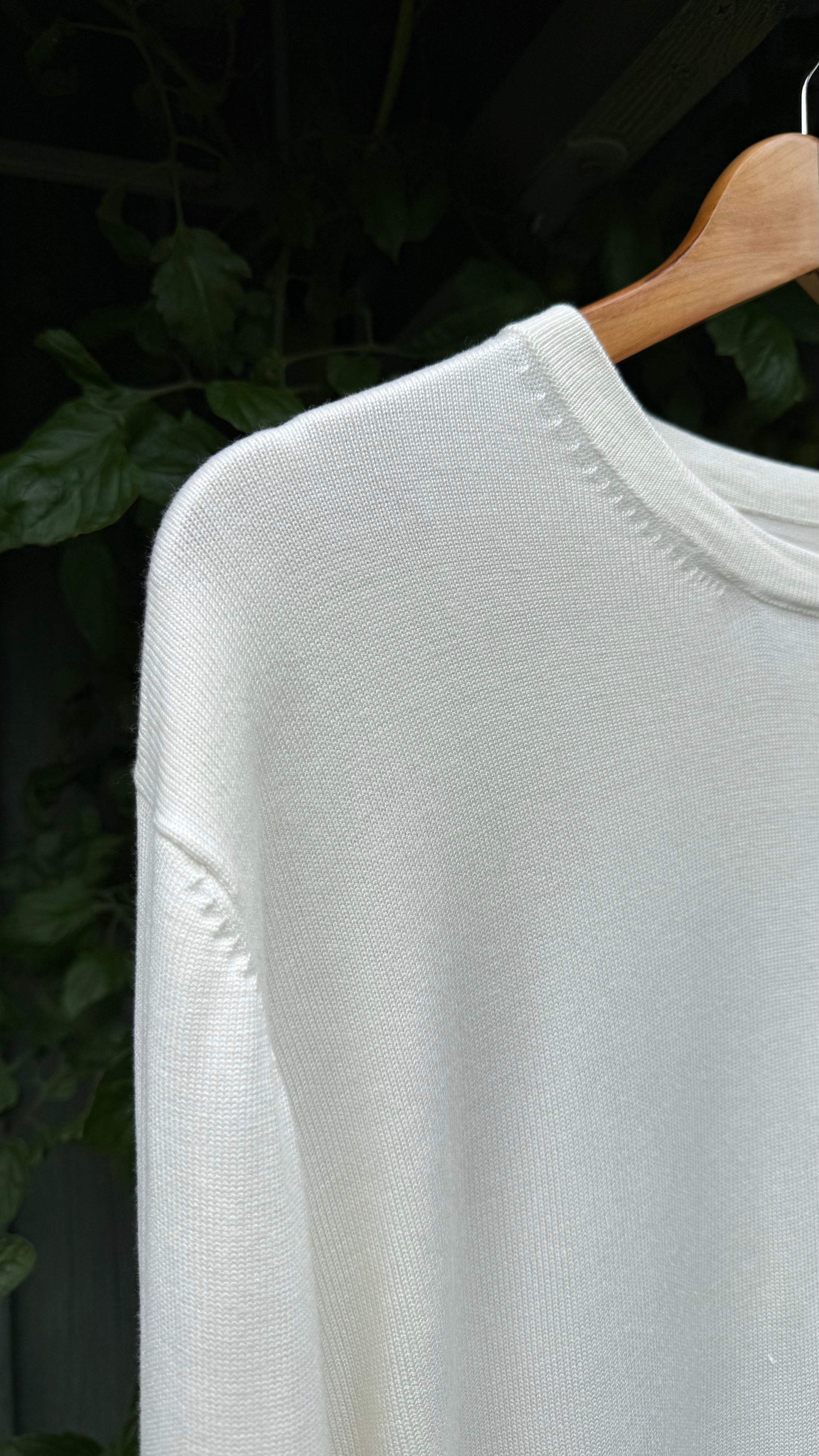 Handknit Bamboo Crewneck Long-sleeve T-shirt | Undyed