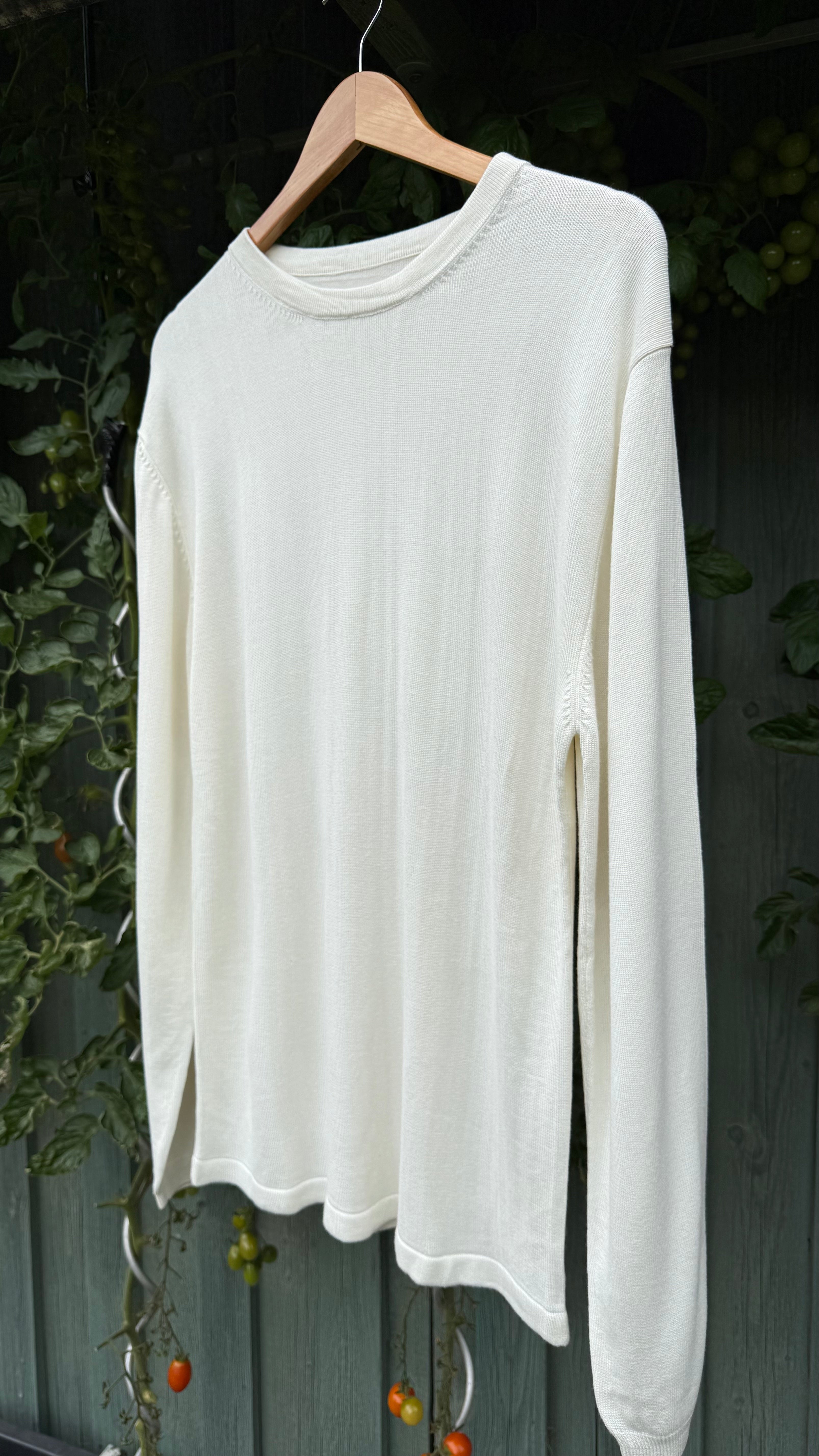 Handknit Bamboo Crewneck Long-sleeve T-shirt | Undyed