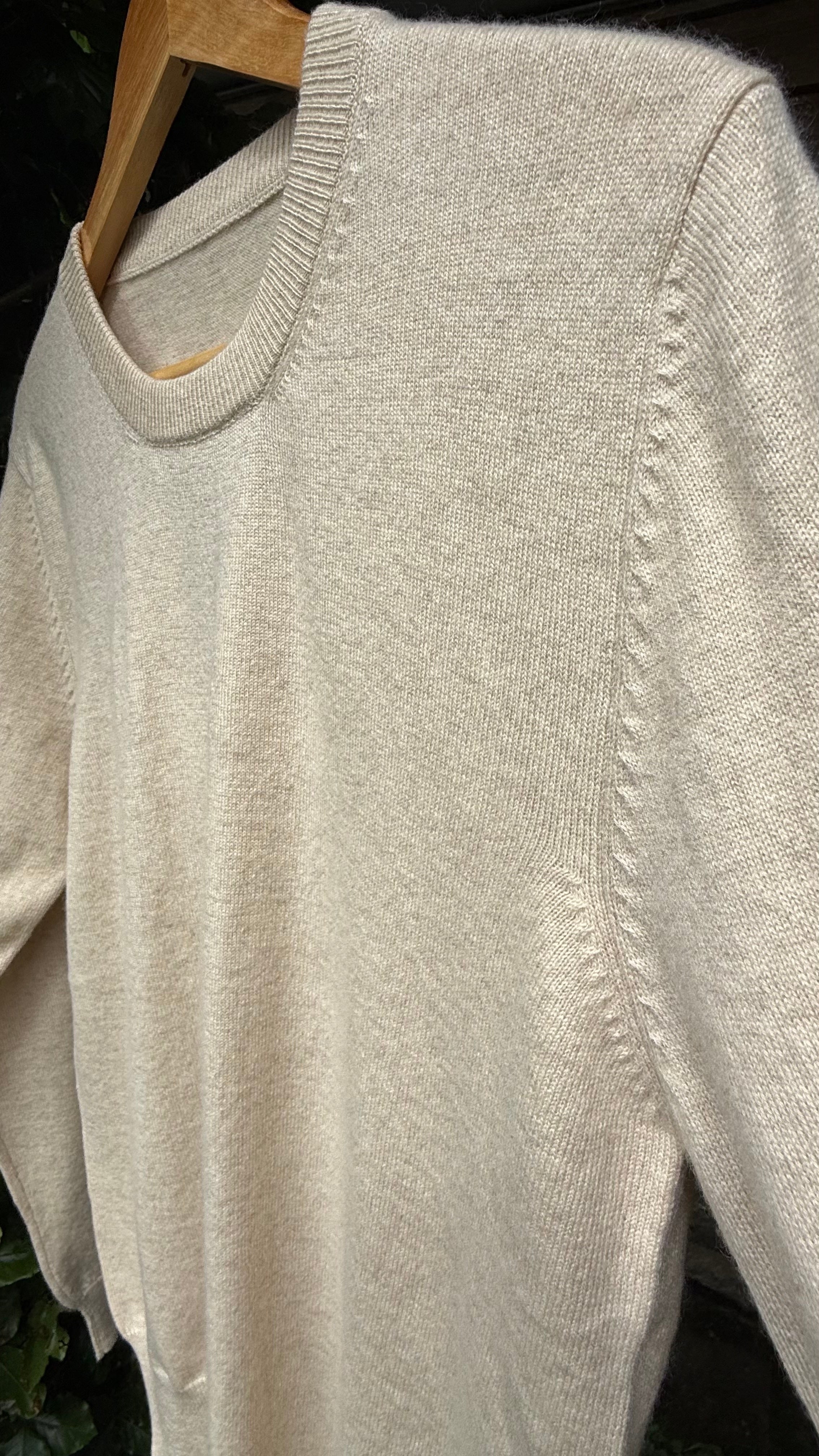Handknit Cashmere Crewneck Sweater | Undyed
