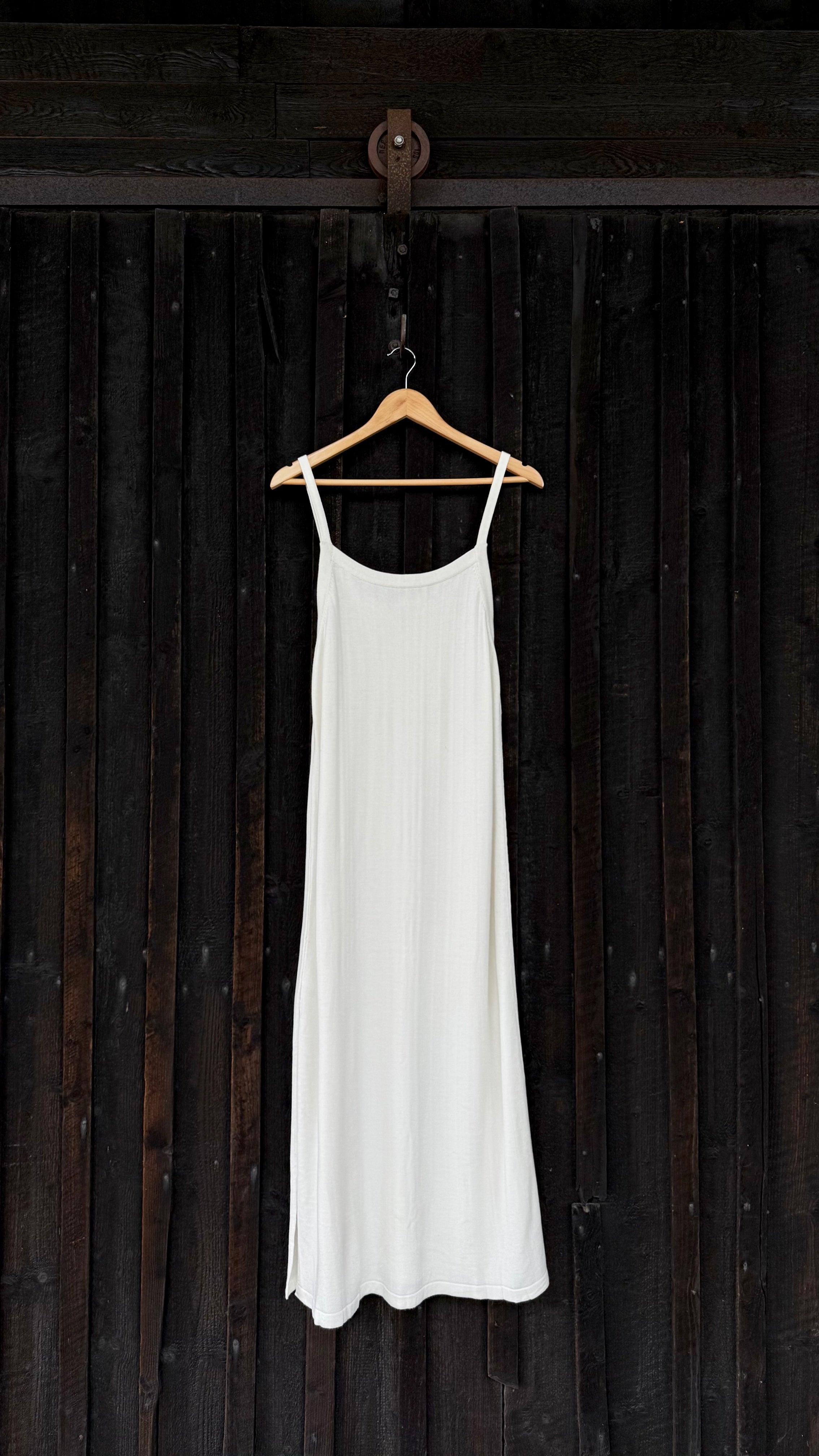 Handknit Bamboo Midi Strap Dress | Undyed