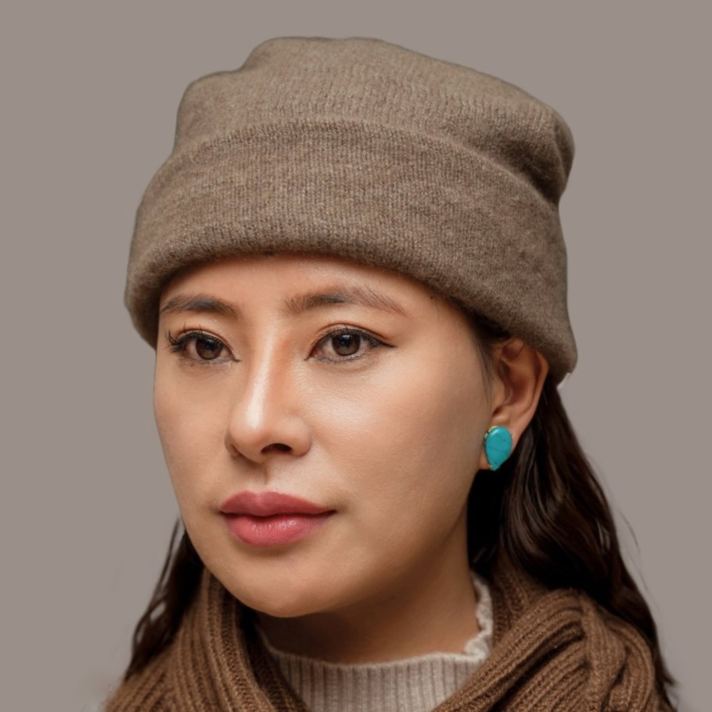 Botanically-Dyed Handspun Handknit Cashmere Beanie | Catechu