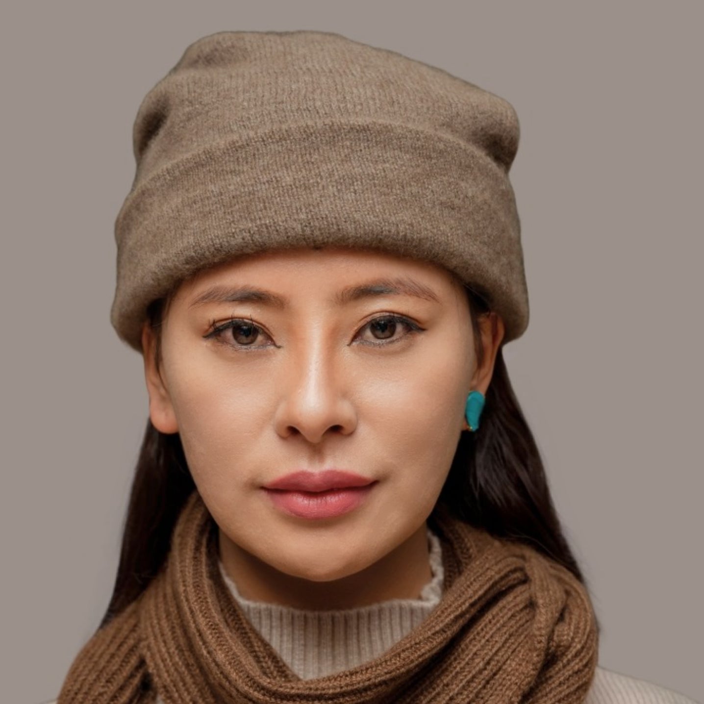 Botanically-Dyed Handspun Handknit Cashmere Beanie | Catechu