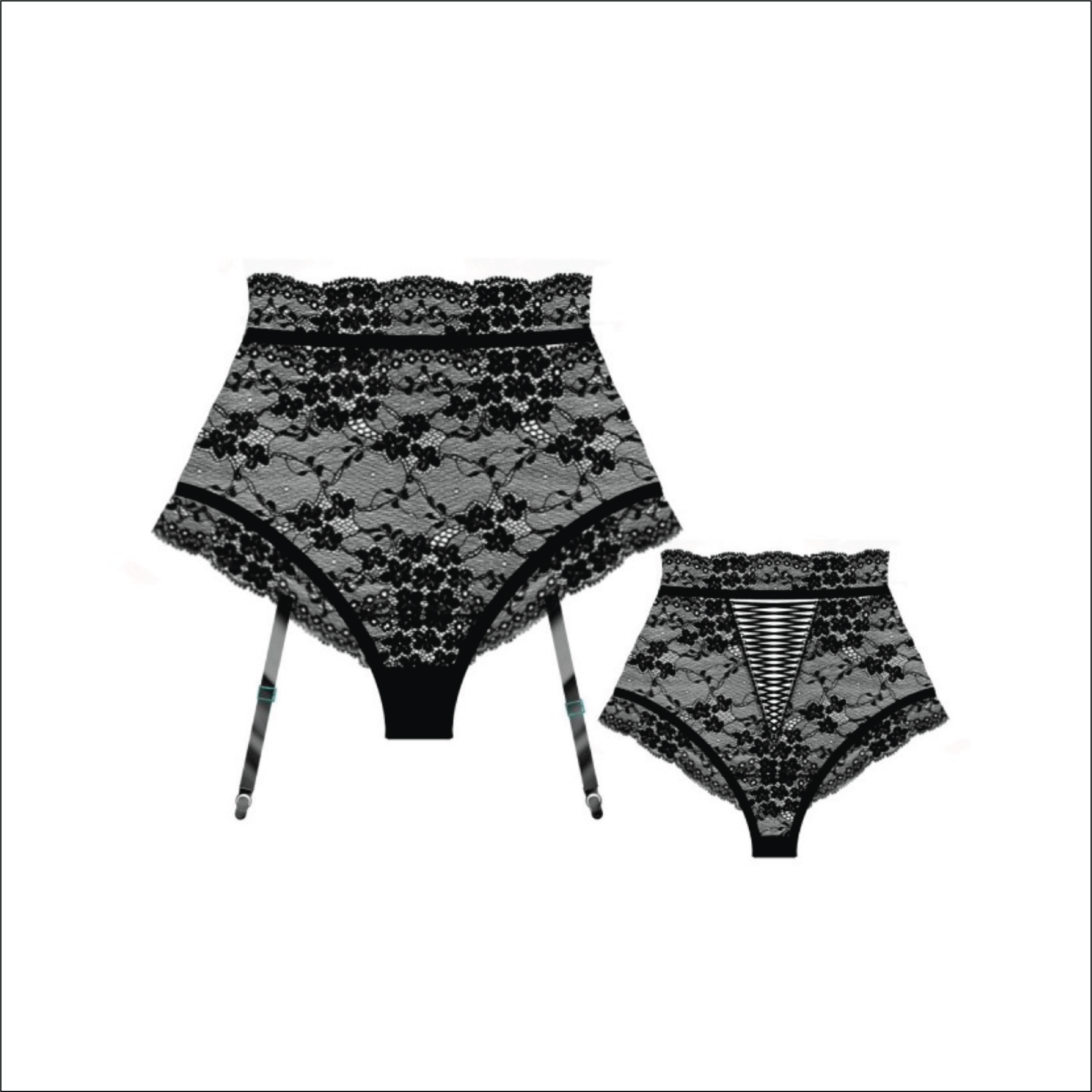 Kyoto Bespoke Lace Garter Panties