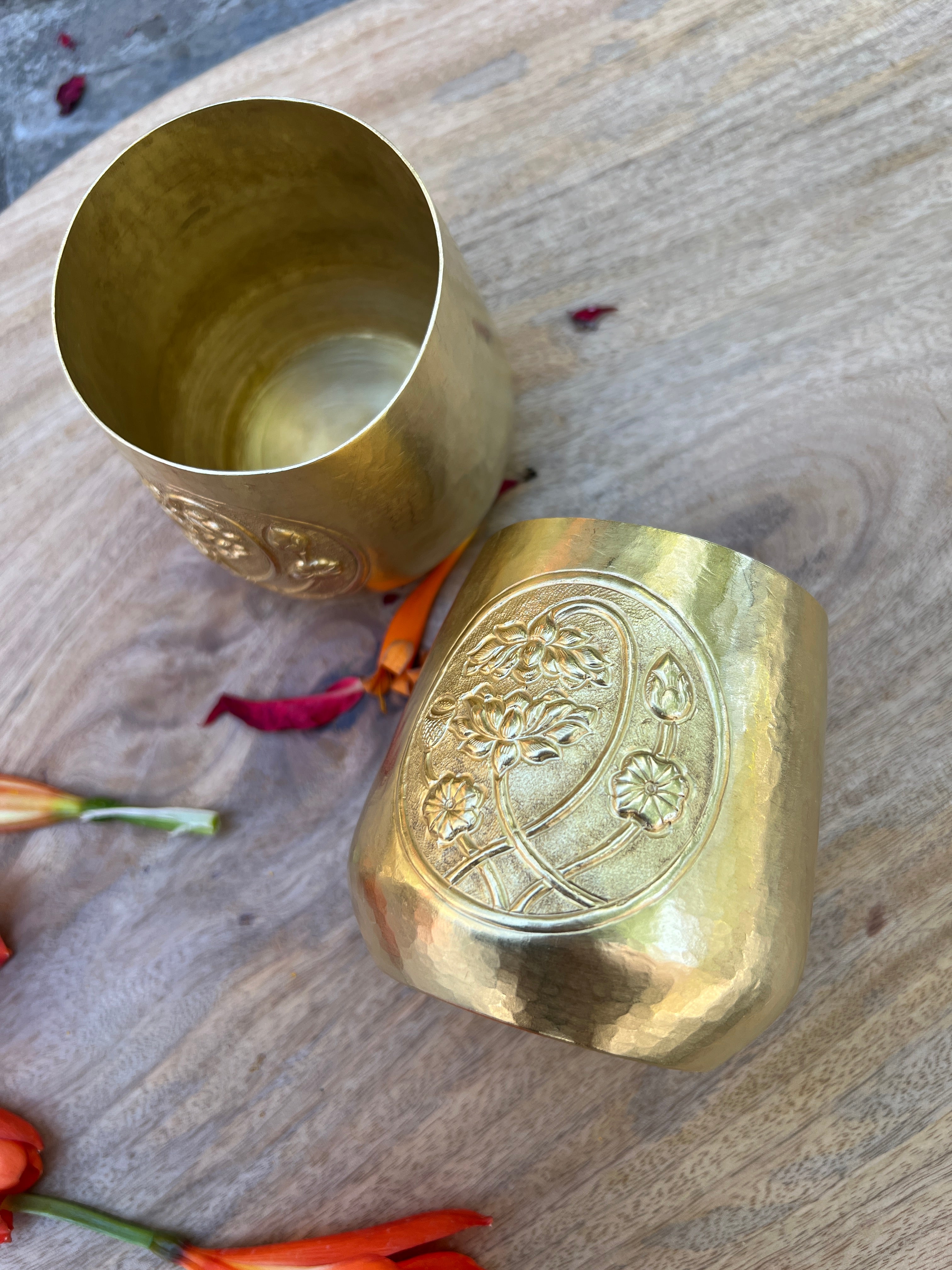 Brass Wine Glass Set | Stemless