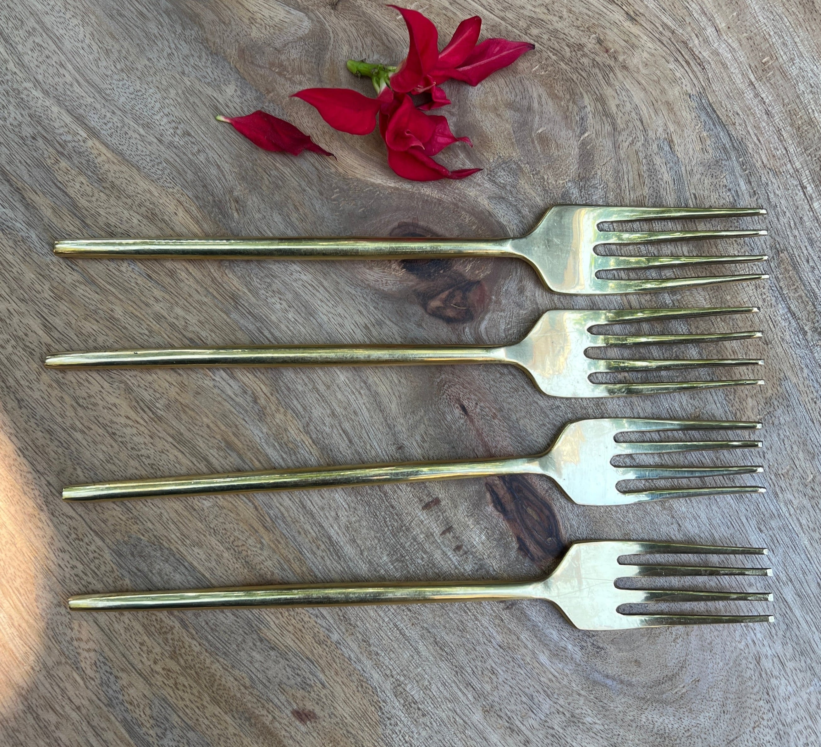Brass Flatware Fork Set