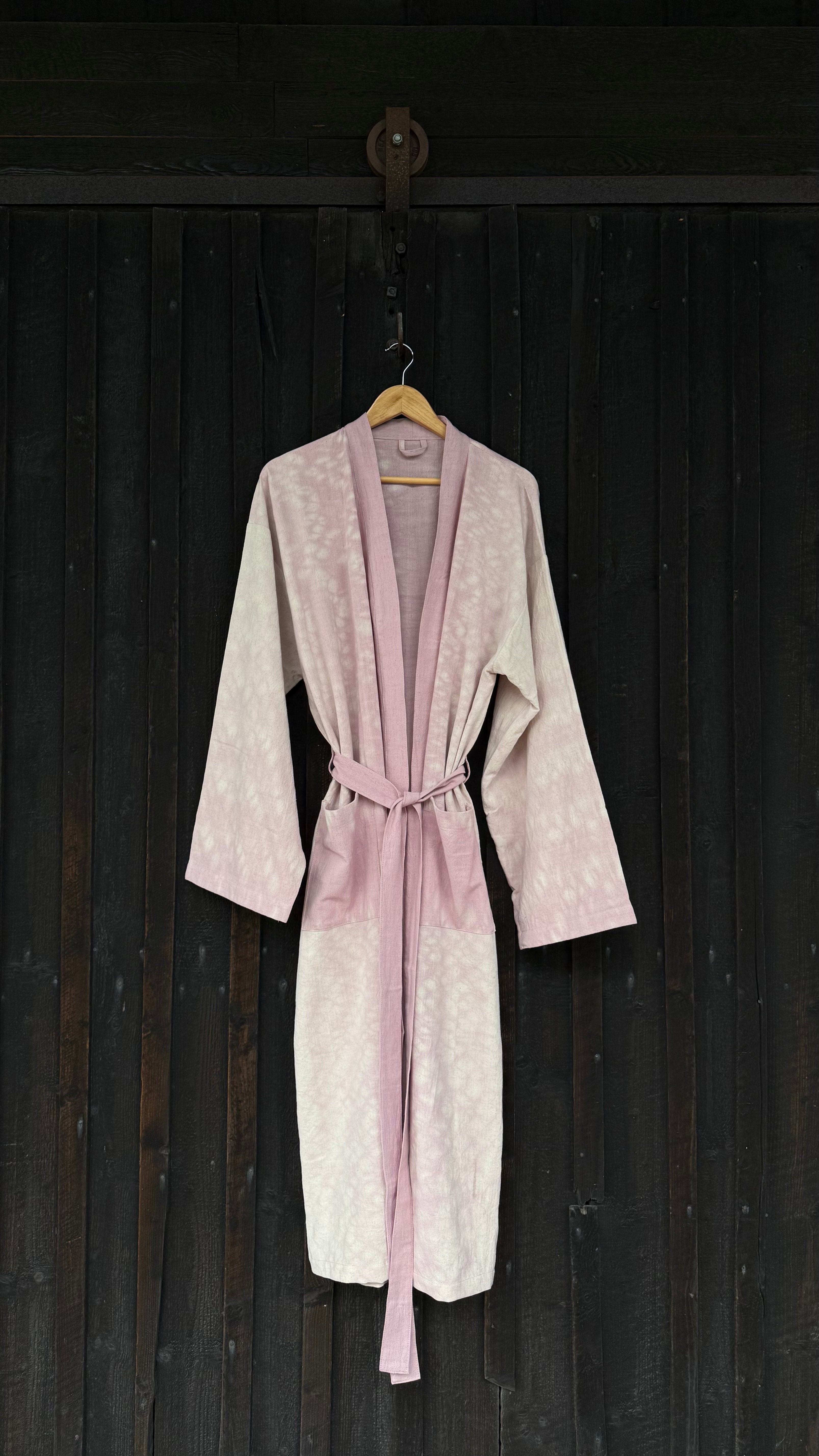 Botanically-Dyed Handmade Cotton Robe | Rose