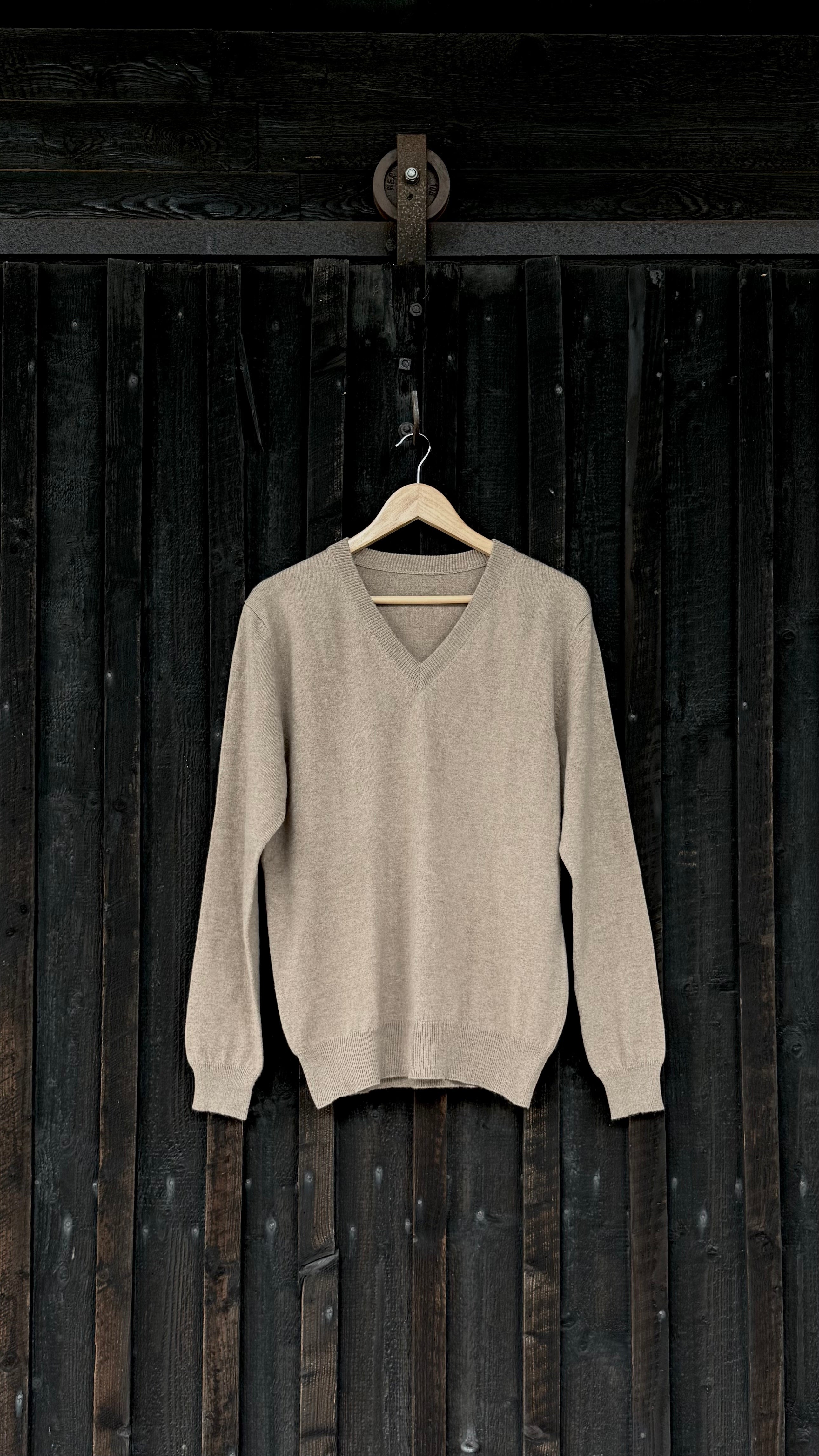 Botanically-Dyed Handknit Cashmere V-Neck Sweater | Calendula