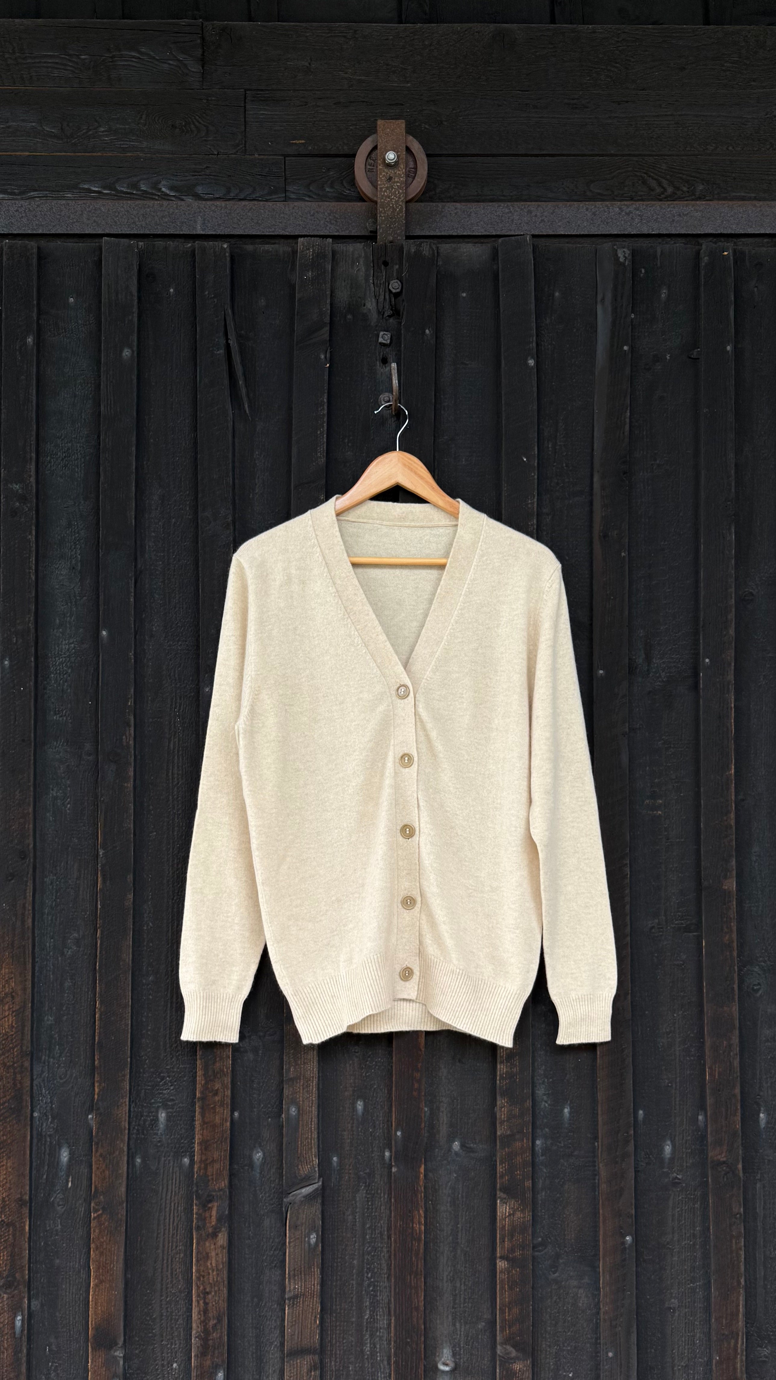 Handknit Cashmere Cardigan | Undyed
