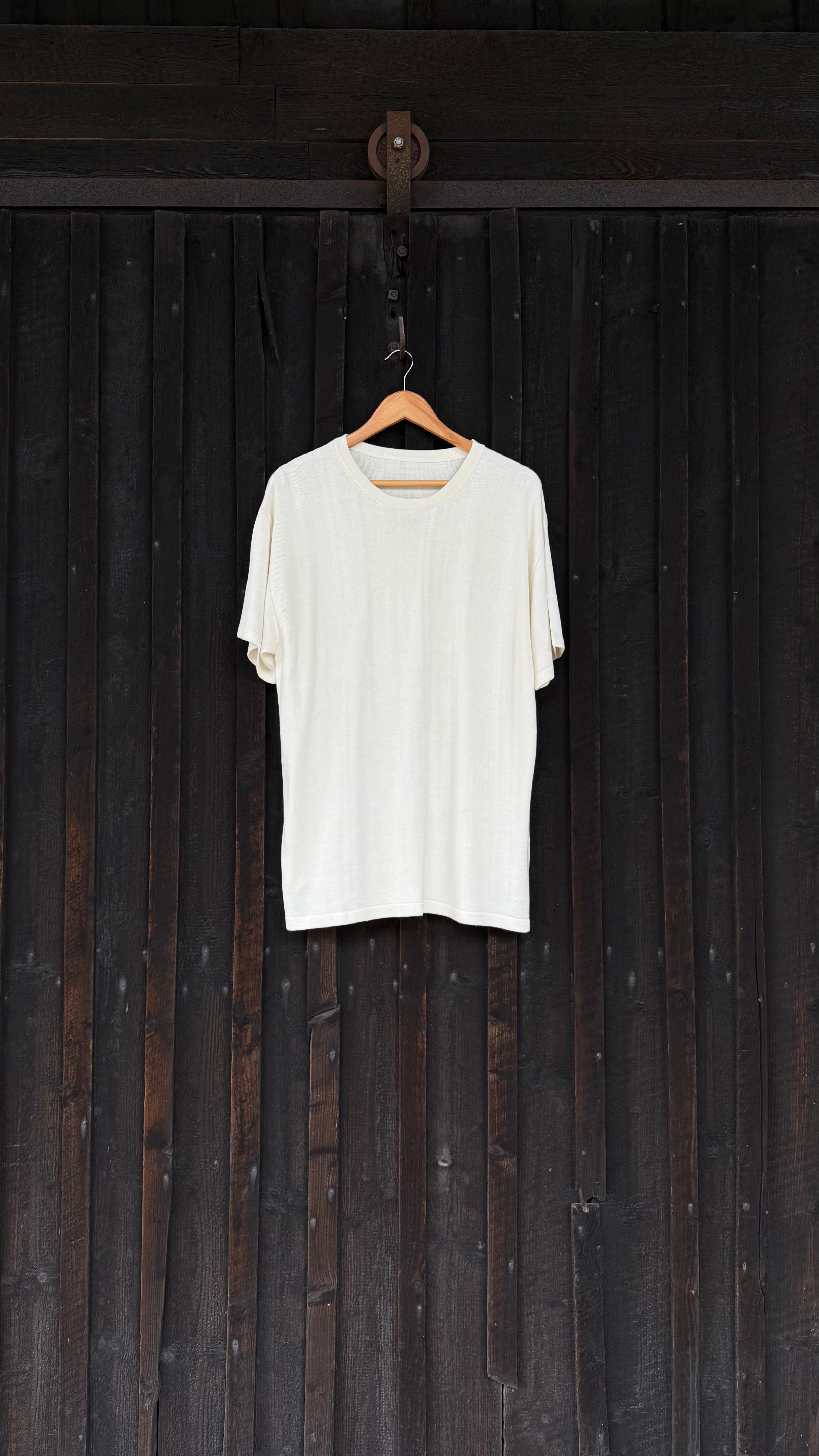 Handknit Bamboo Crewneck Short-sleeve T-shirt | Undyed