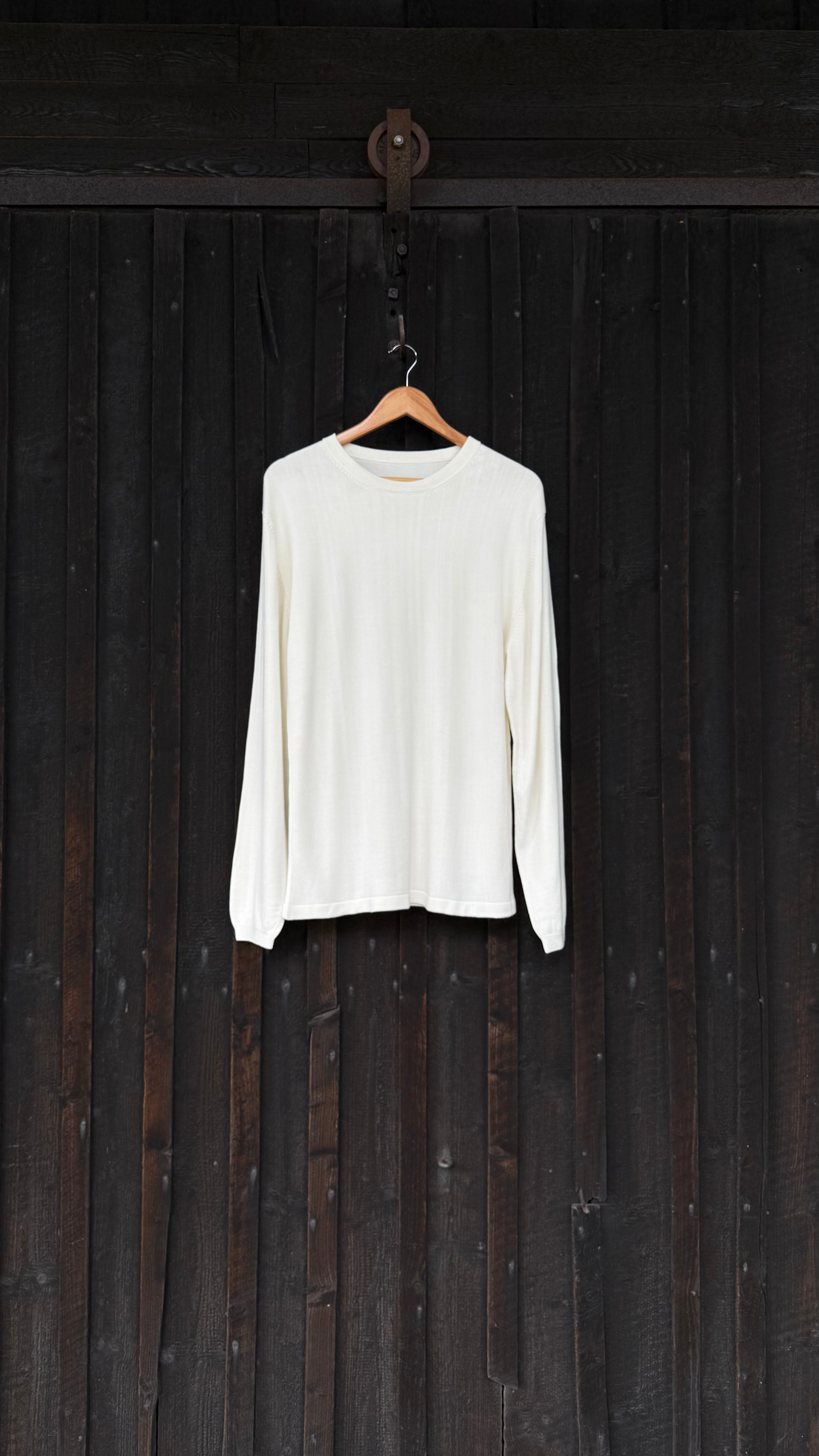 Handknit Bamboo Crewneck Long-sleeve T-shirt | Undyed