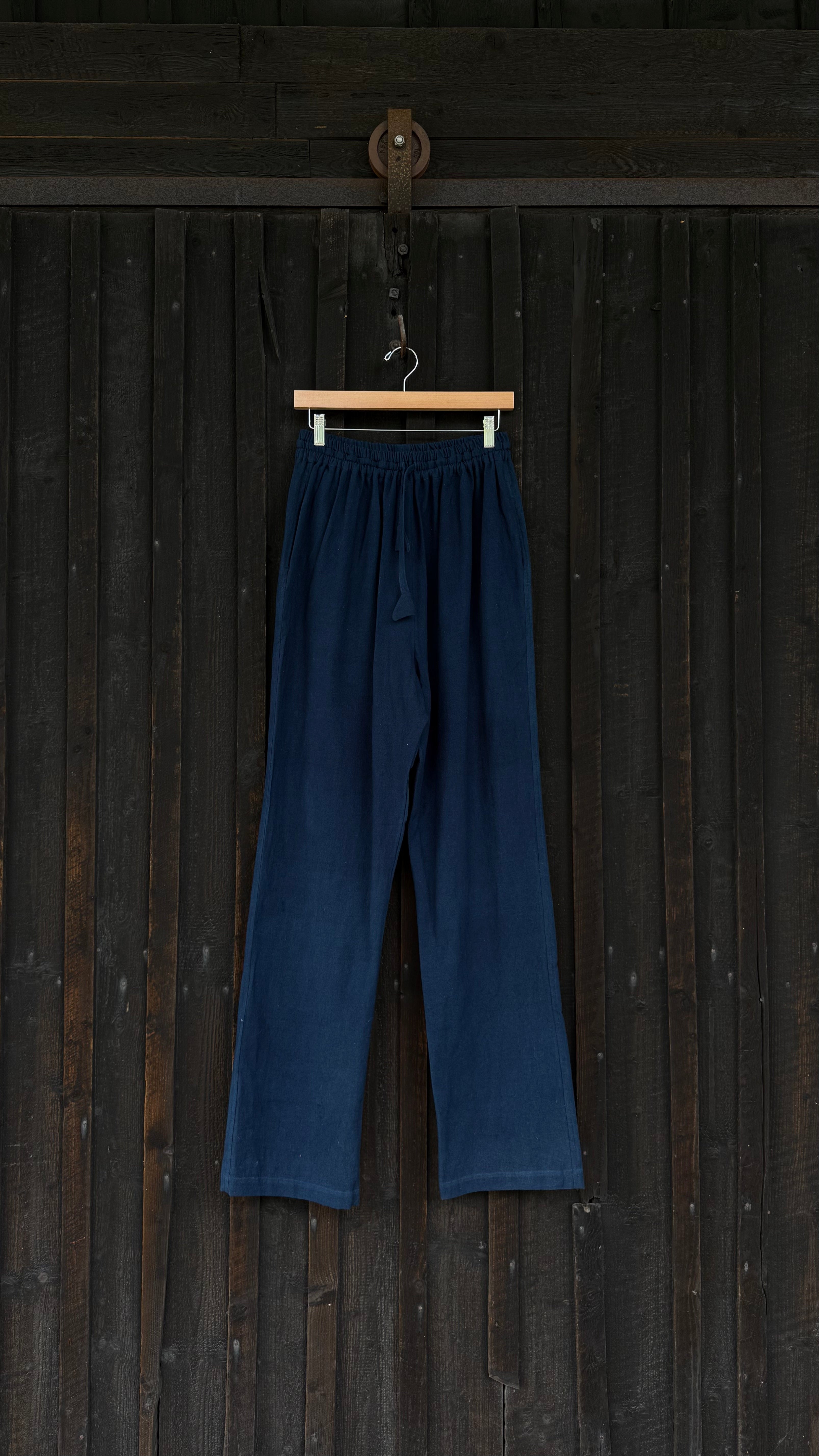 Botanically-Dyed Handmade Cotton Pant | Double-Dye Indigo
