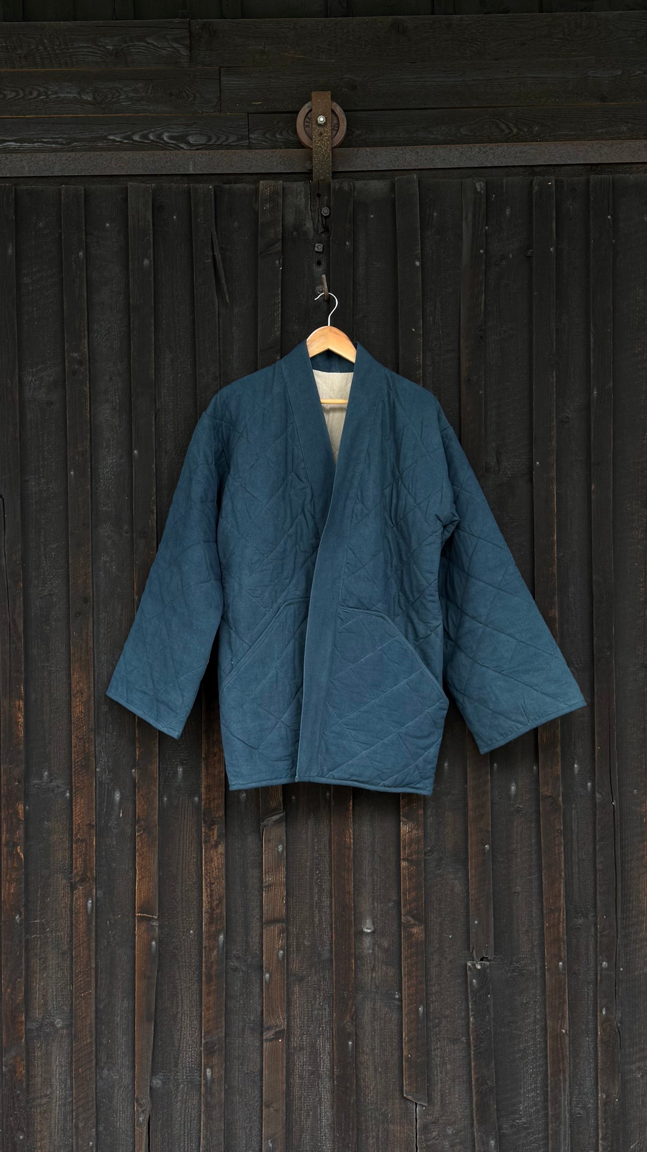 Botanically-Dyed Handmade Cotton Quilted Jacket | Double-Dye Indigo