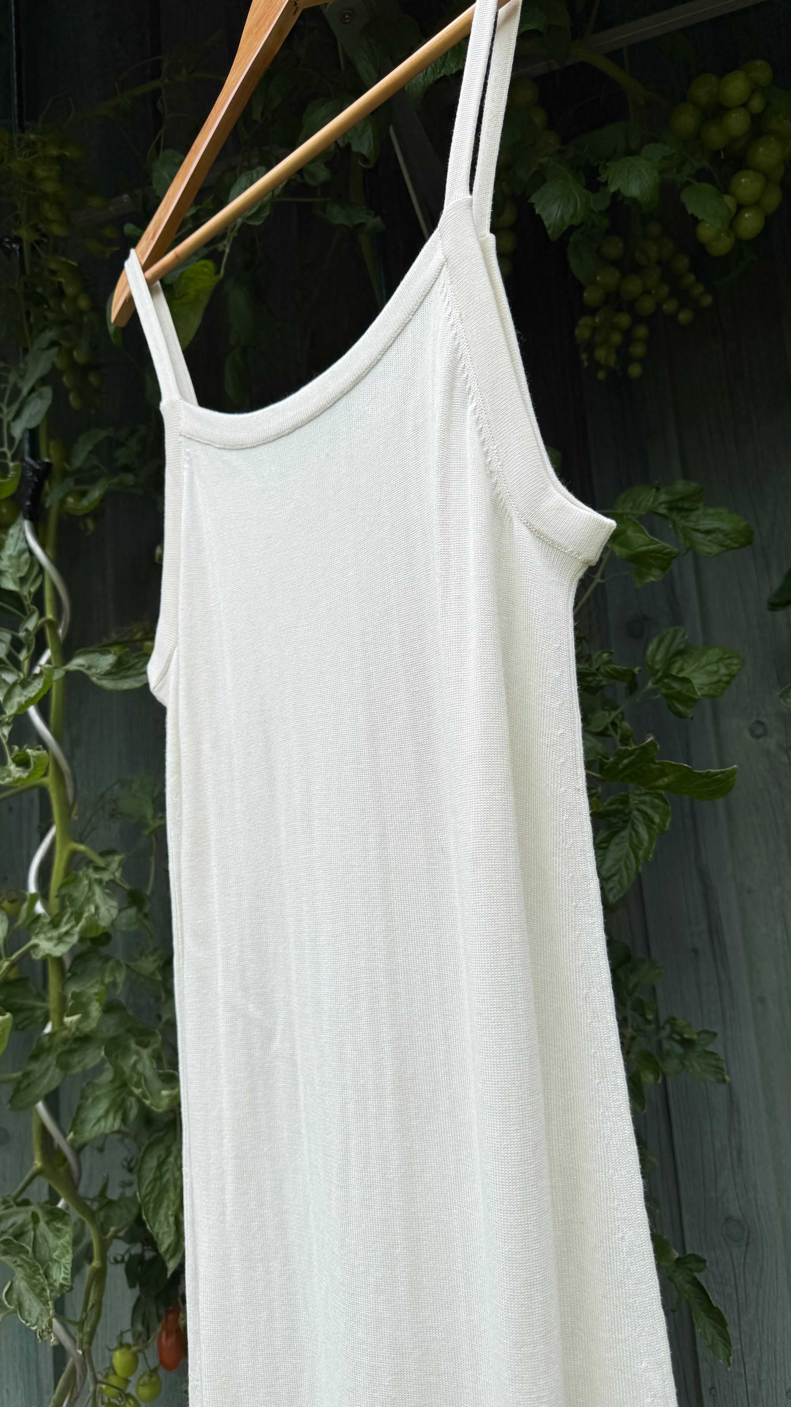 Handknit Bamboo Midi Strap Dress | Undyed
