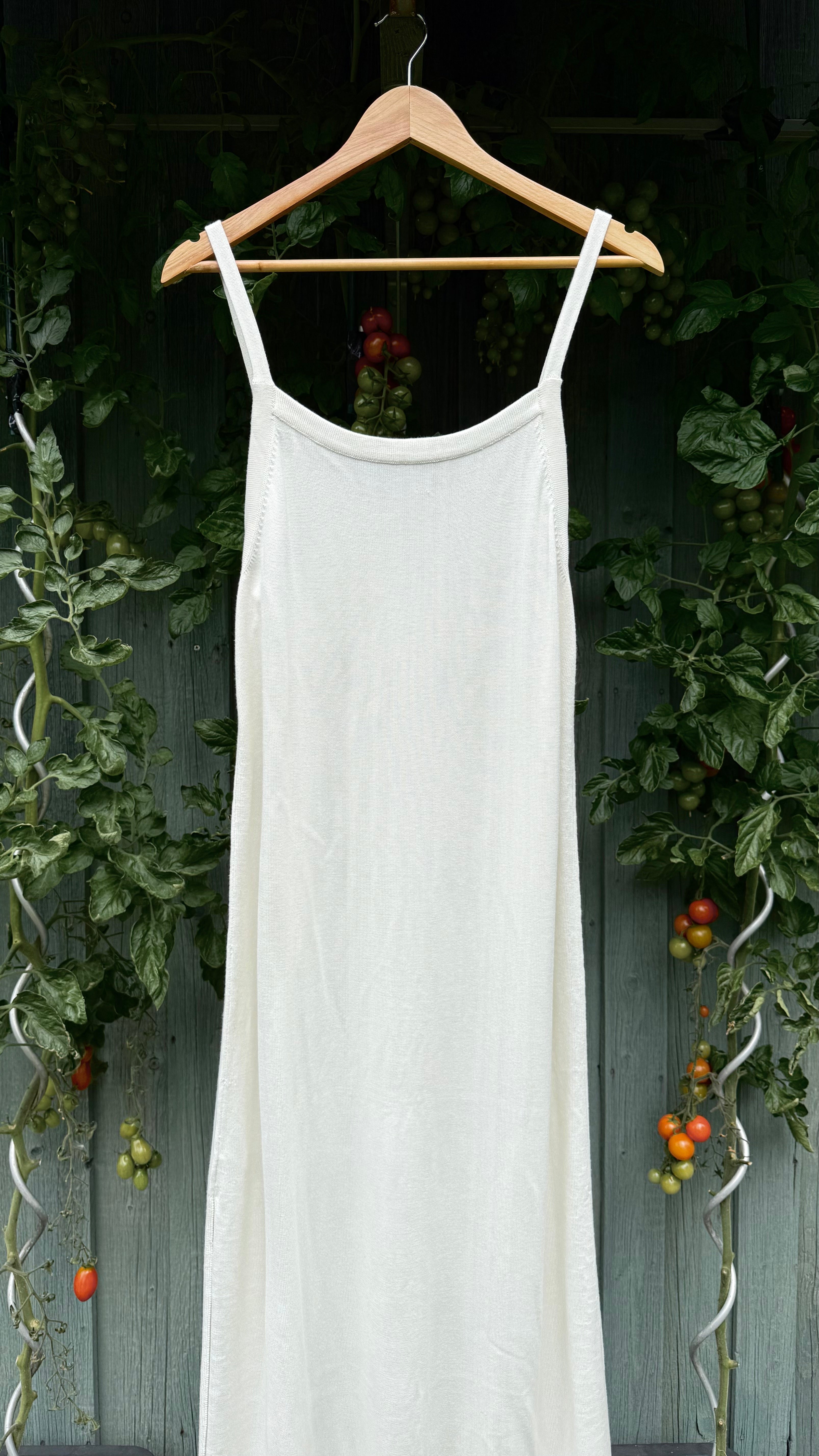 Handknit Bamboo Midi Strap Dress | Undyed
