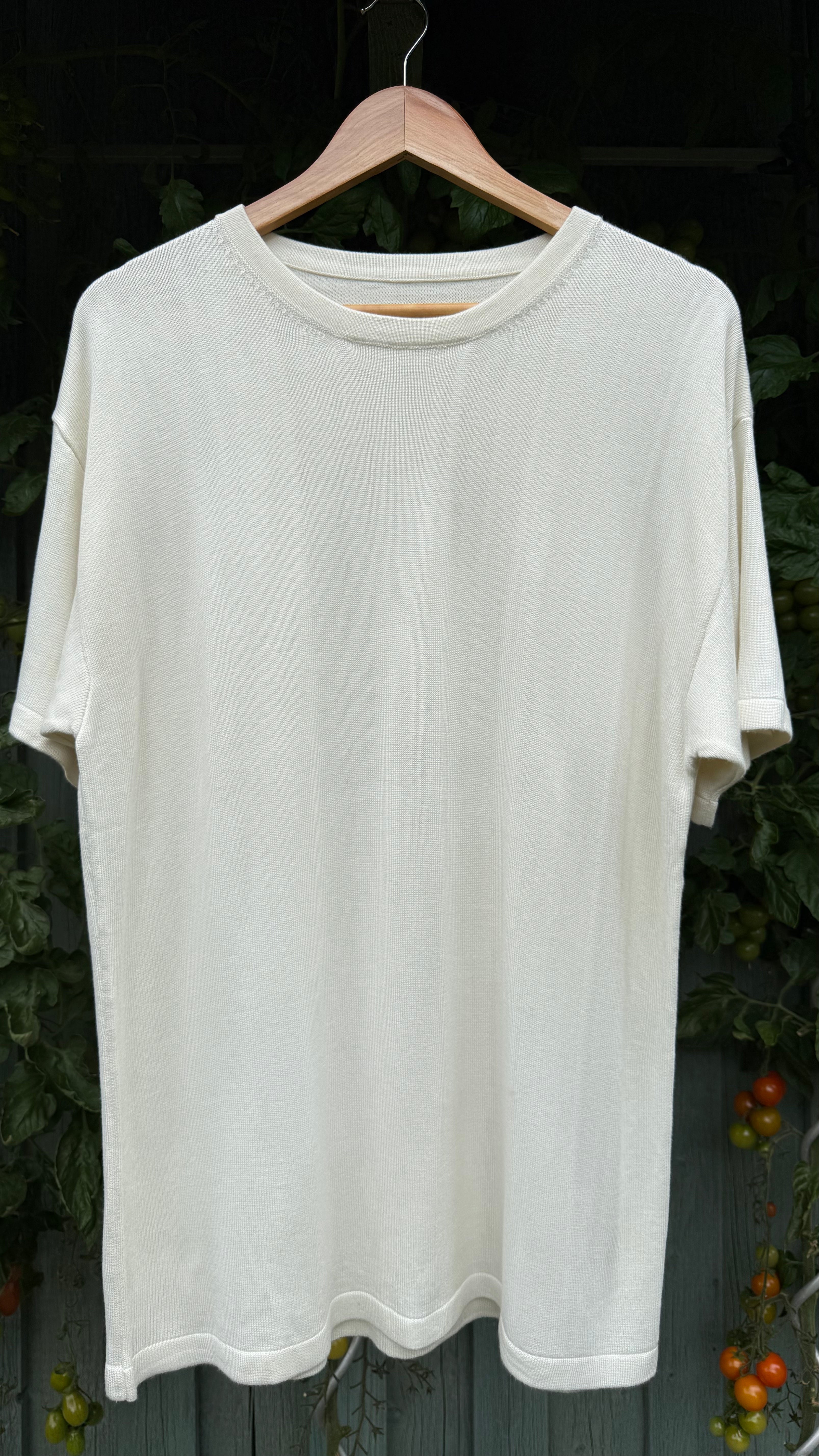 Handknit Bamboo Crewneck Short-sleeve T-shirt | Undyed