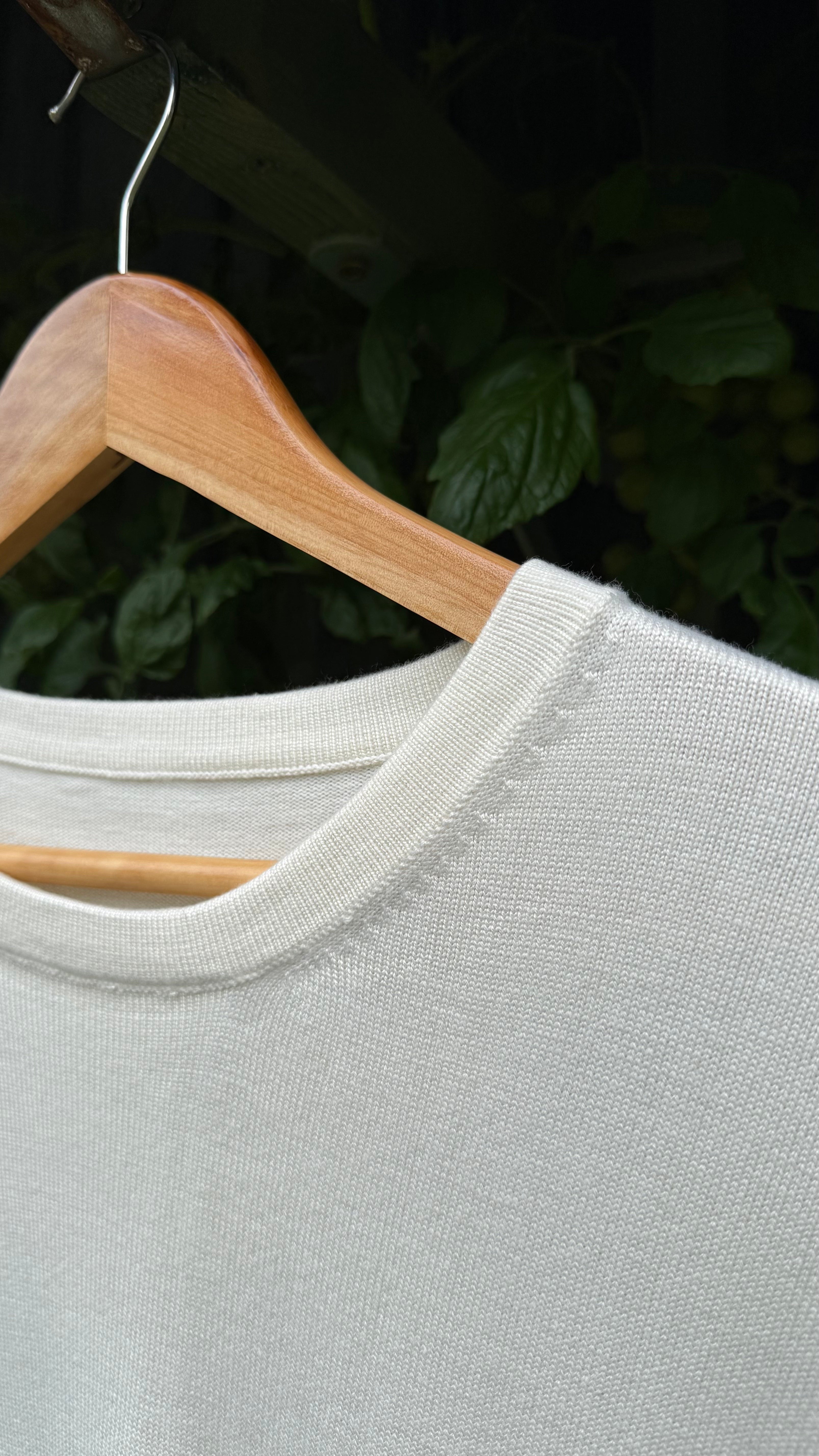 Handknit Bamboo Crewneck Short-sleeve T-shirt | Undyed