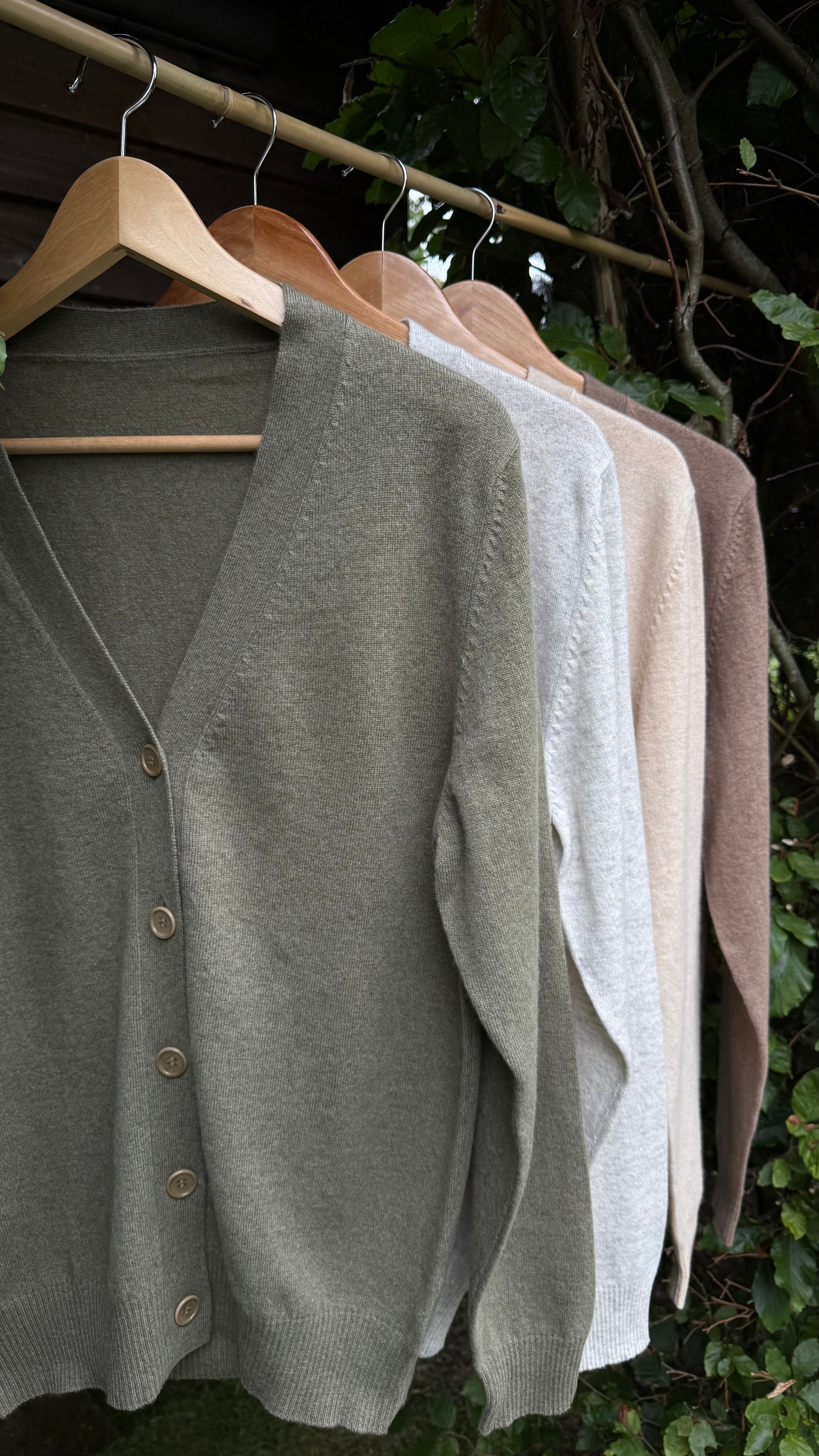 Handknit Cashmere Cardigan | Undyed