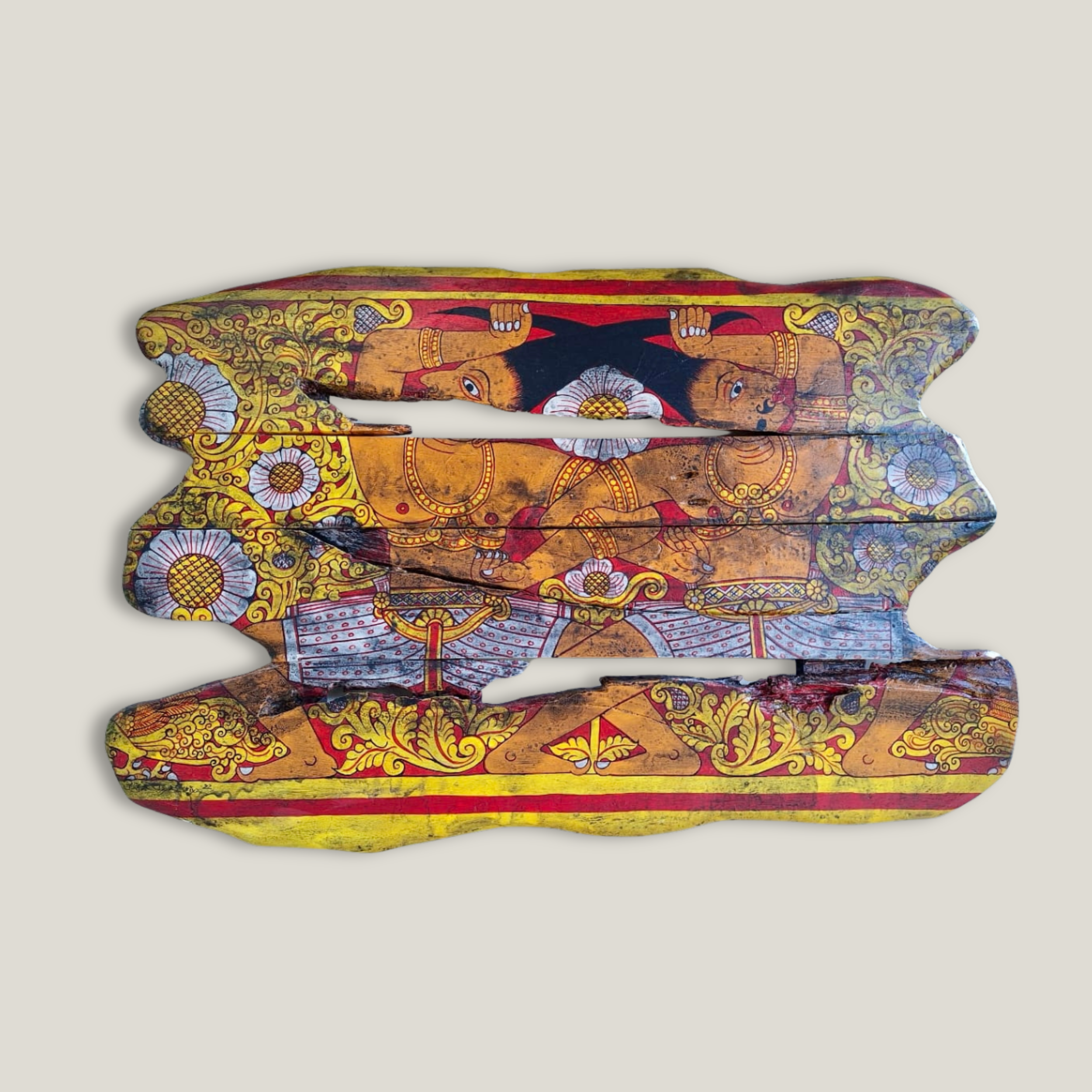 Teak Wood Acrylic Painting | Angampora