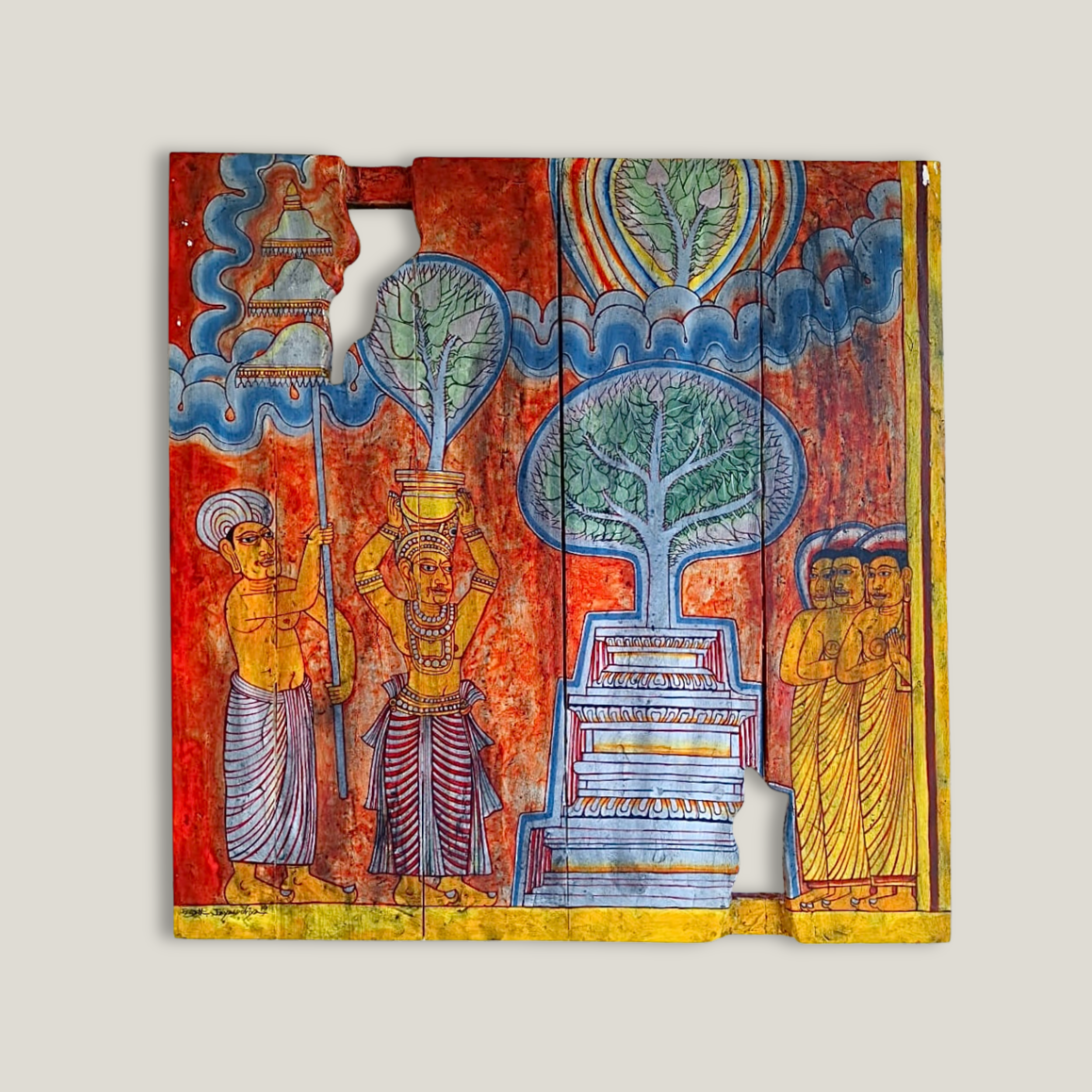 Teak Wood Acrylic Painting | Tree of Life