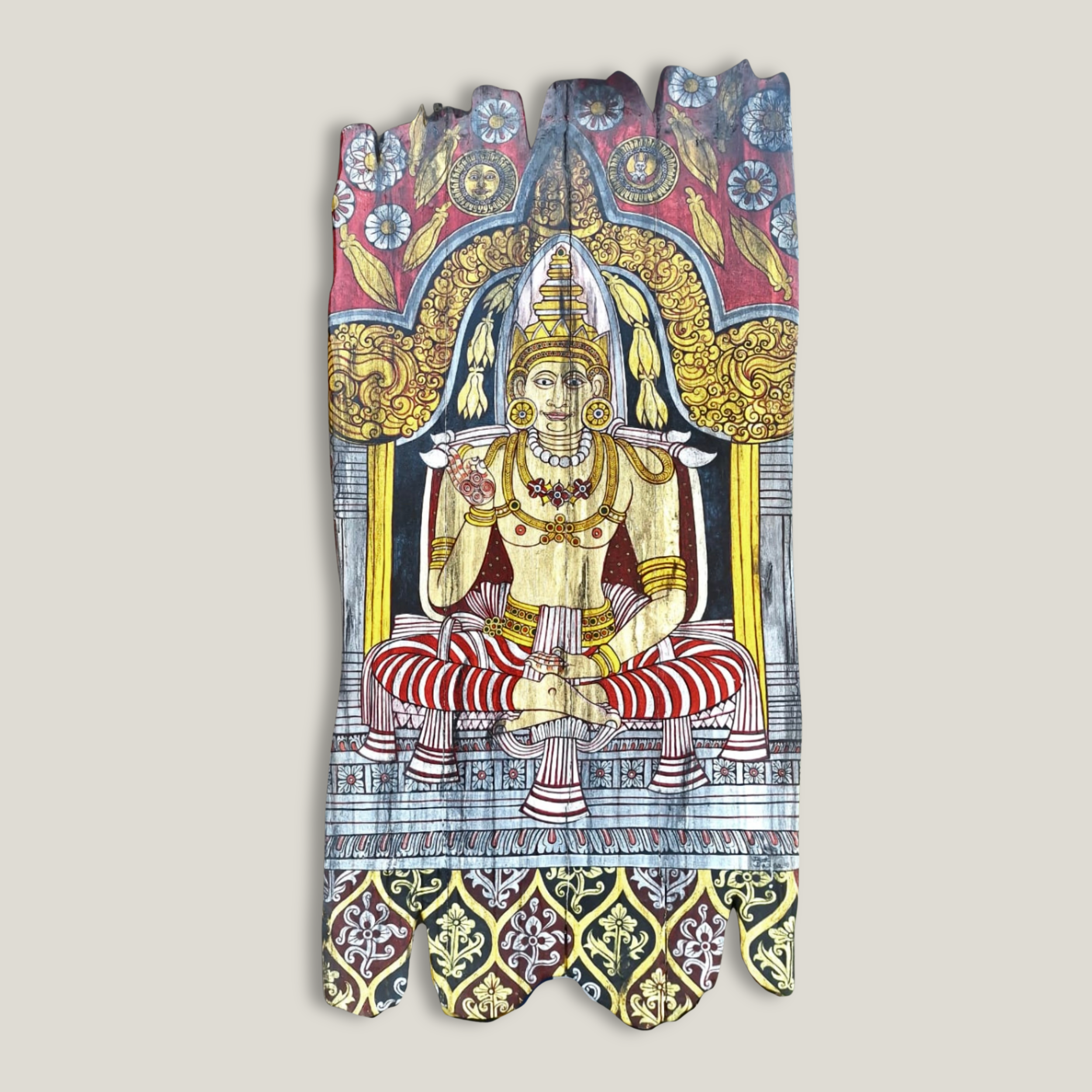 Teak Wood Acrylic Painting | Bodhisattva