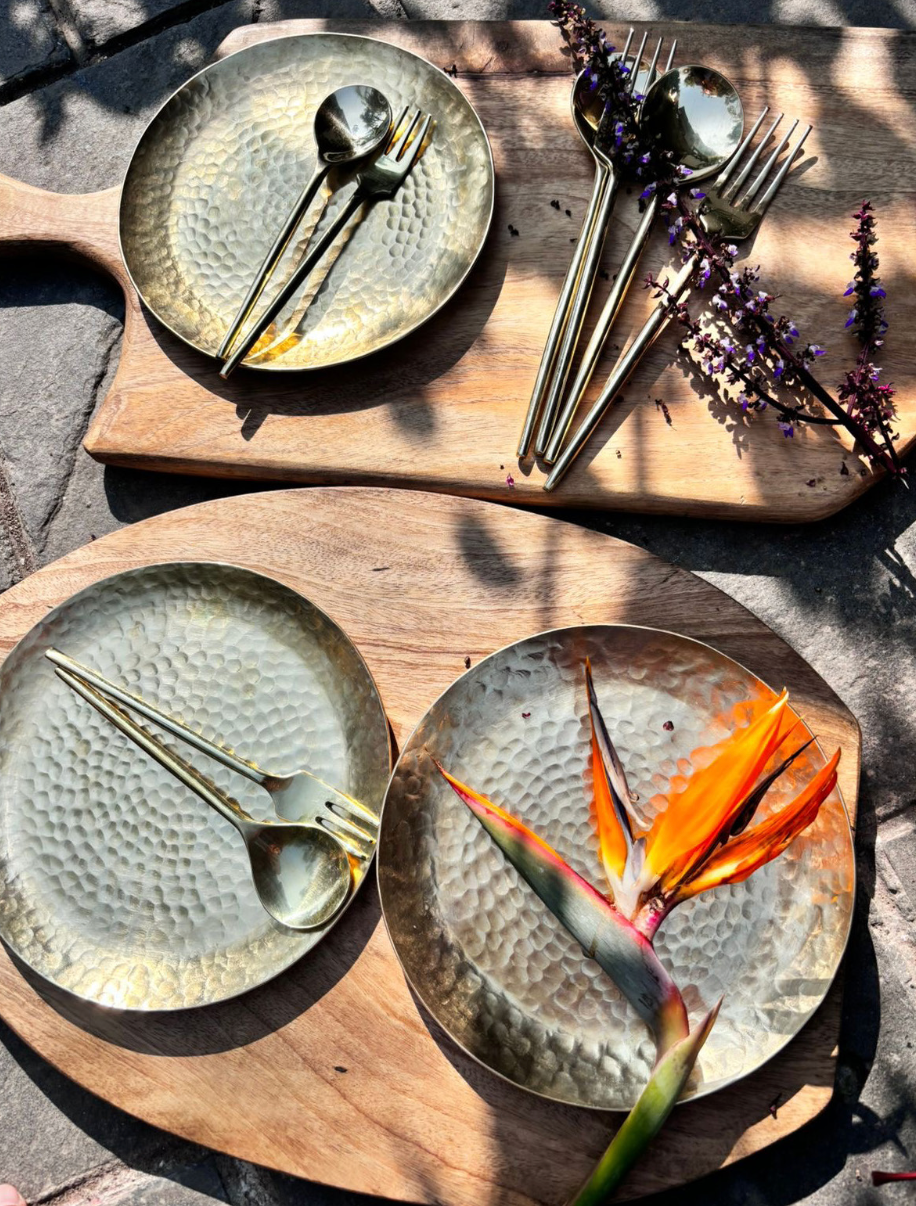Brass Dessert Plate Set | Hani'eko