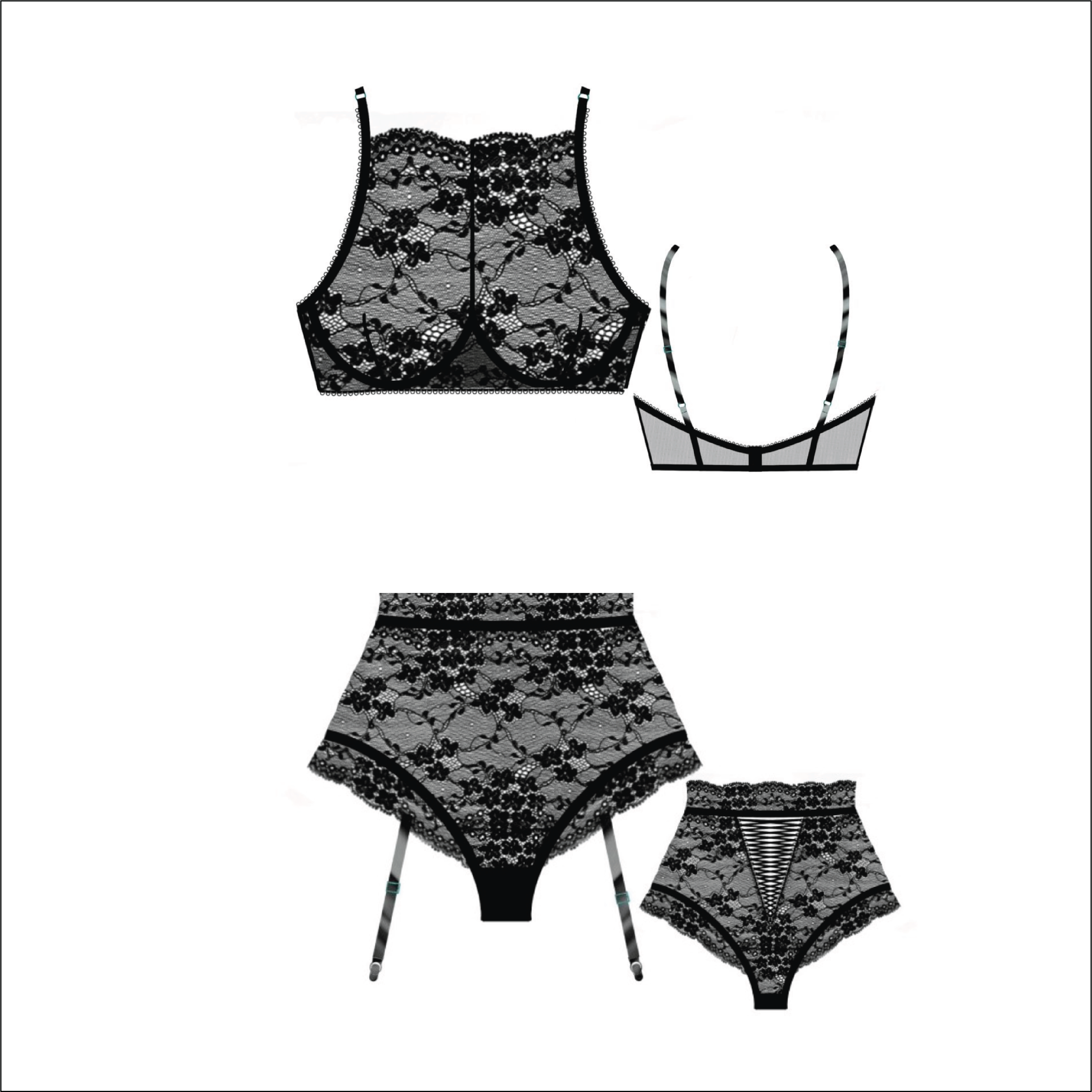 Antibes Bespoke Lace Lingerie Set