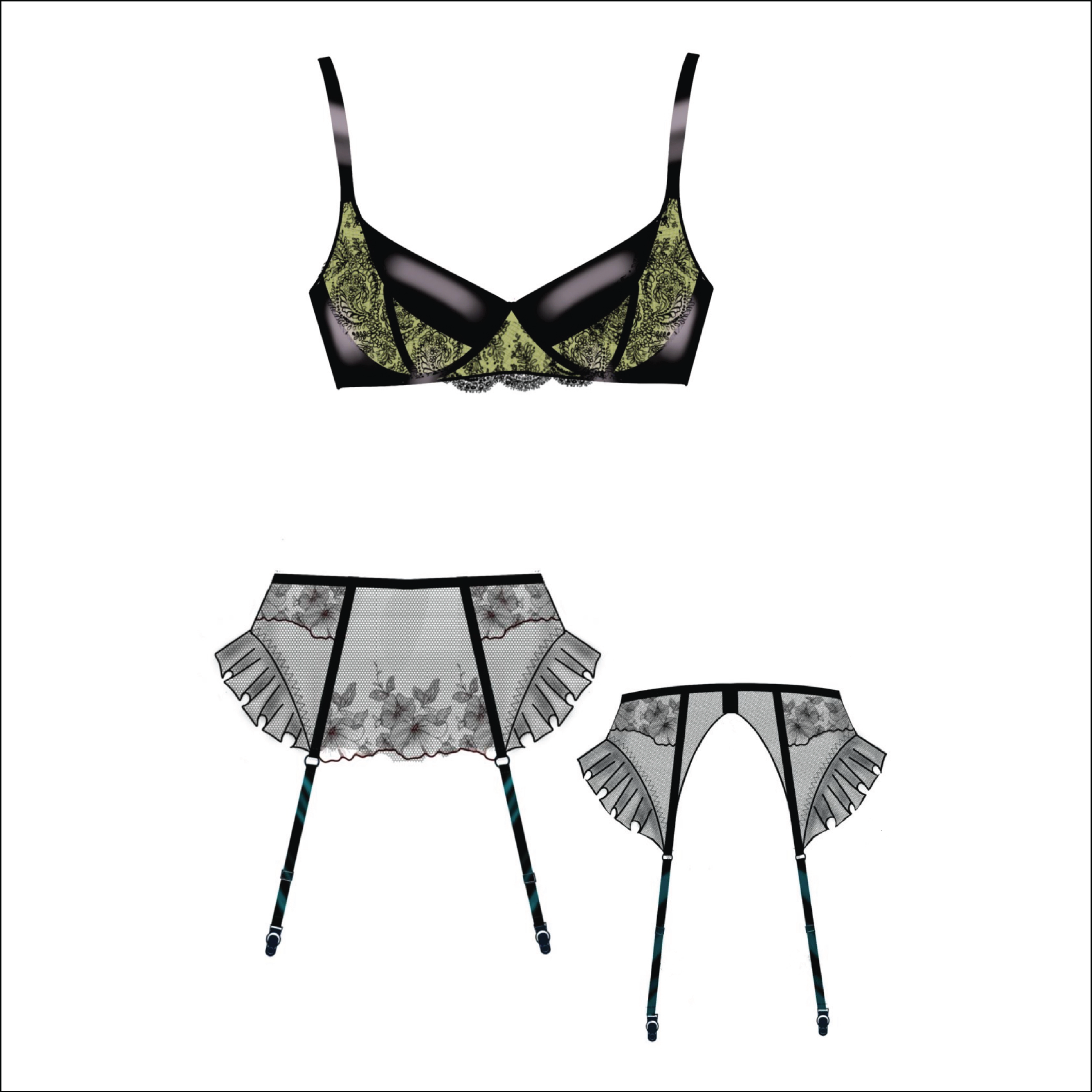 Deauville Bespoke Lace Lingerie Set